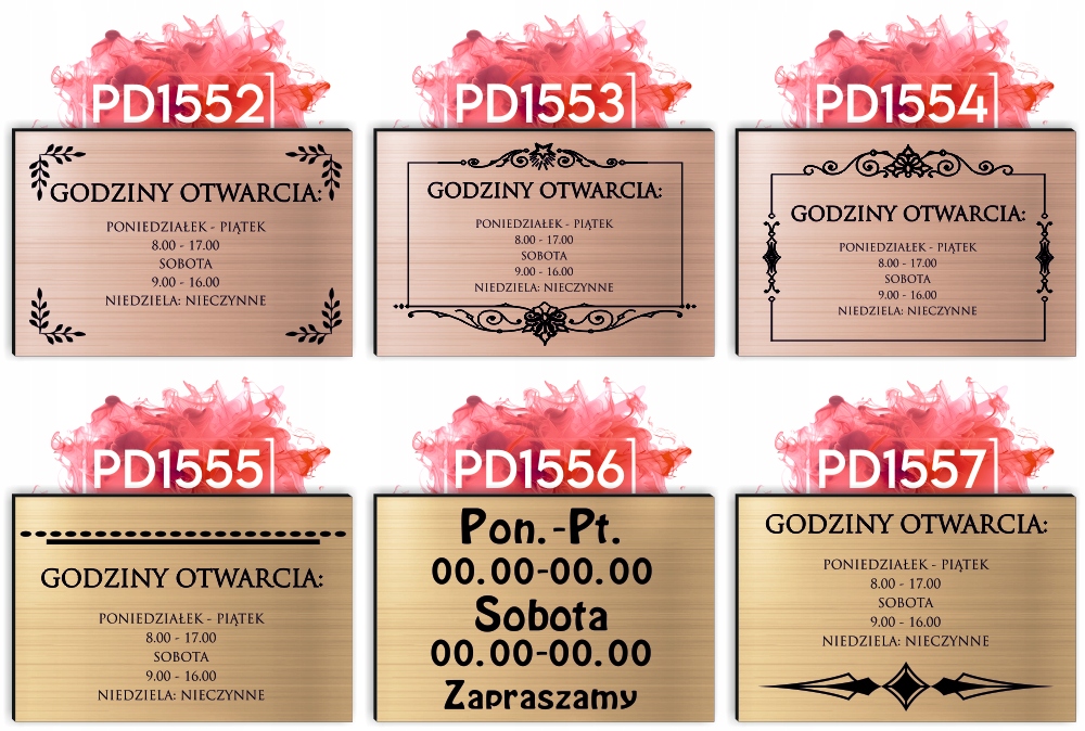 nadruk uv Elegancka TABLICZKA 40x30 cm godziny otwarcia firmy sklepu