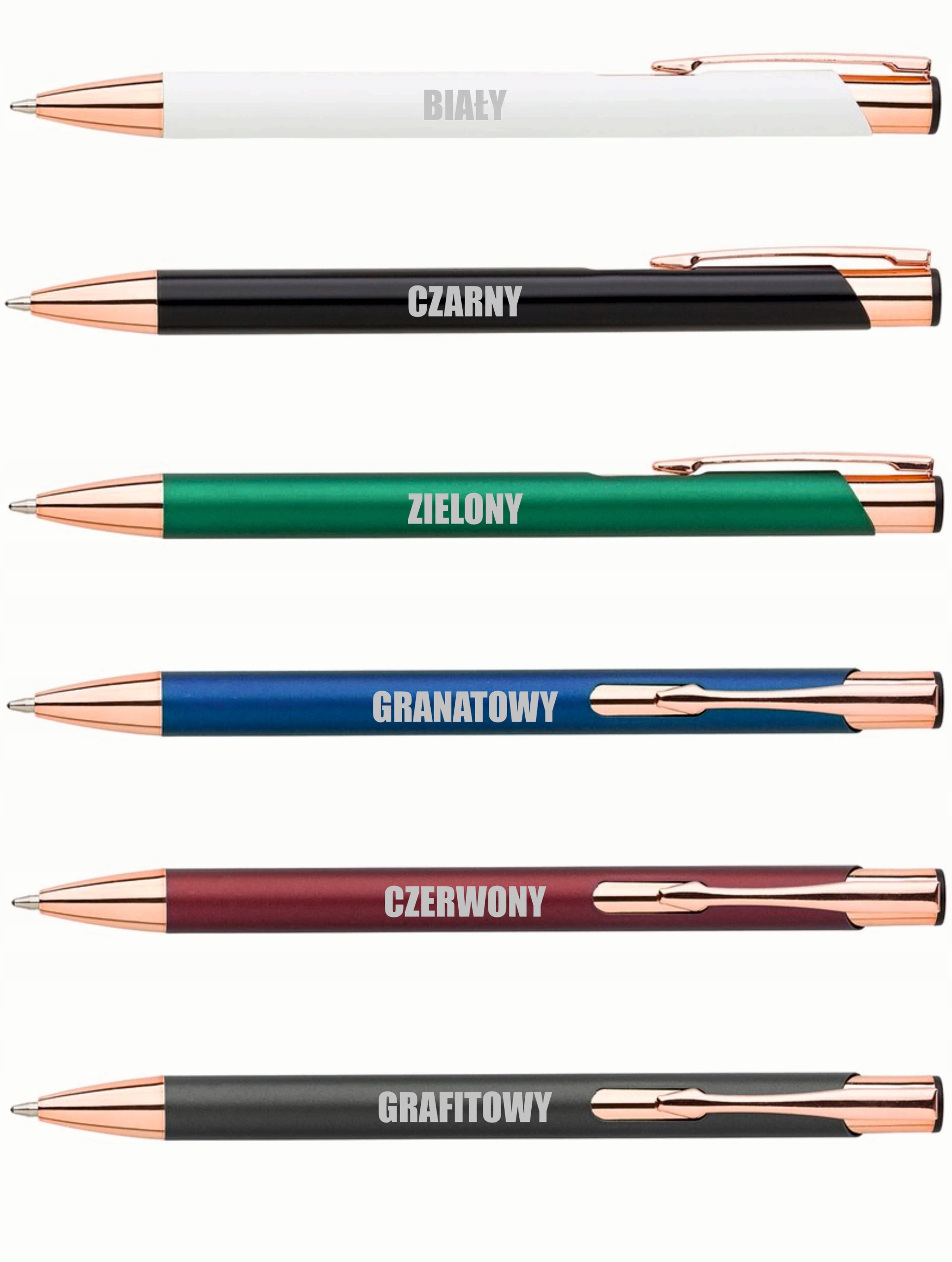 DŁUGOPISY Z GRAWEREM reklamowe 200 szt LOGO dane kontaktowe TWÓJ NAPIS