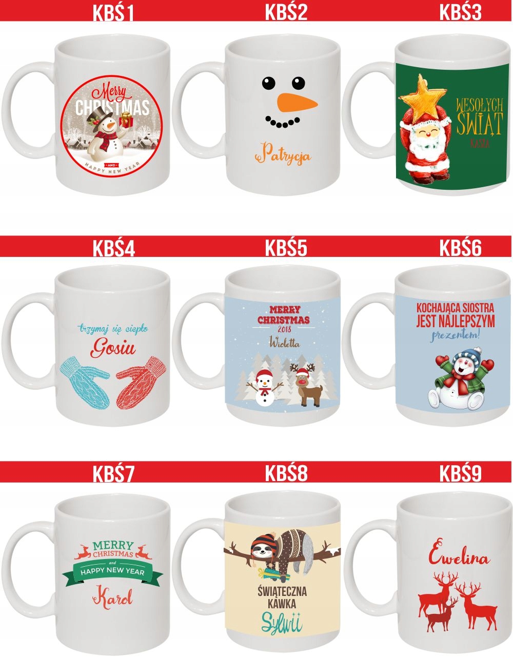 FOTO KUBEK Z imieniem PREZENT na ŚWIĘTA MIKOŁAJKI