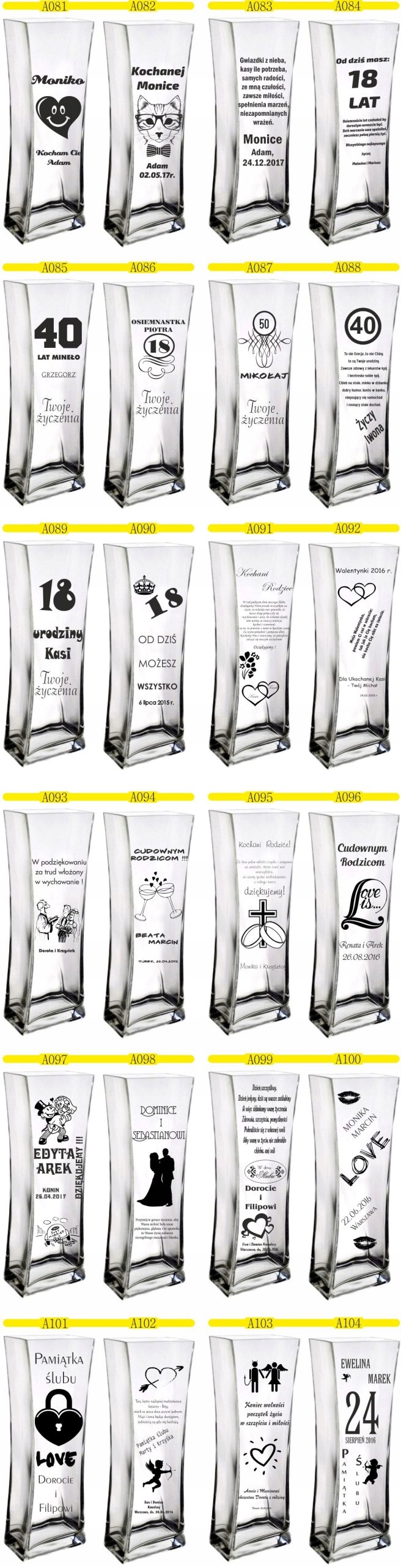 Wazon grawer prezent na WALENTYNKI dla kobiety