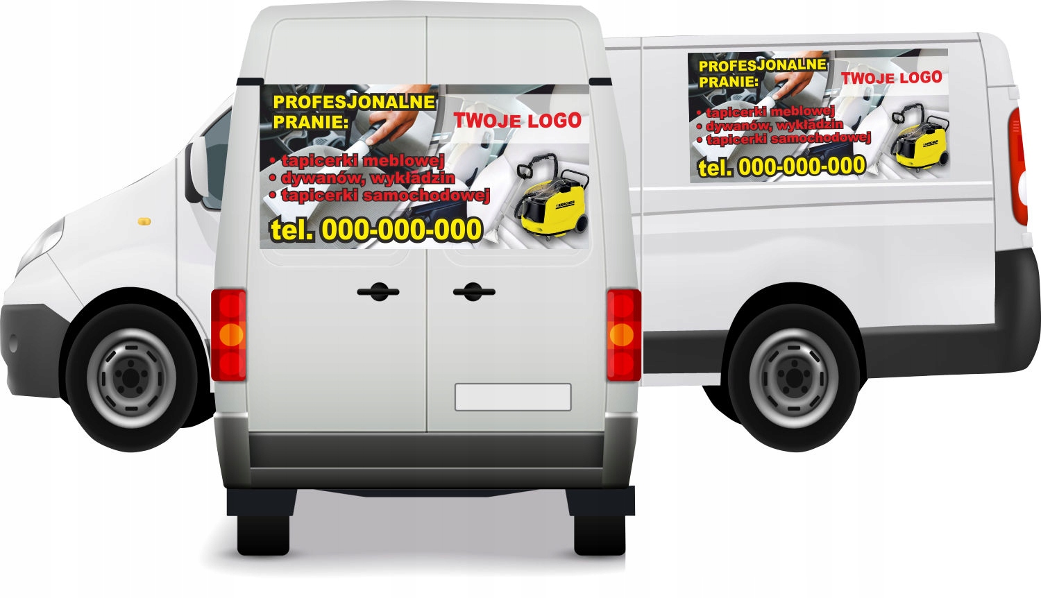 Reklama Naklejka na samochód PROFESJONALNE PRANIE