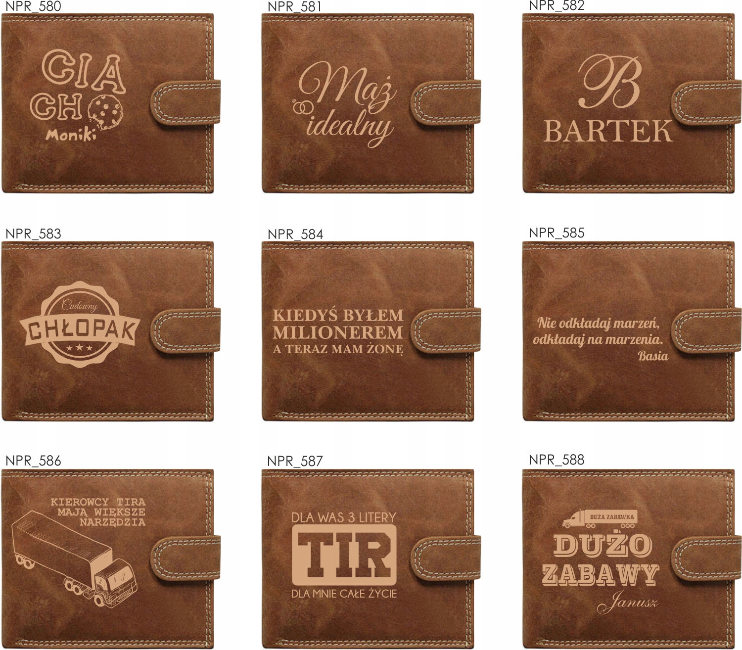 Elegancki portfel policjant WŁASNY TEKST + grawer