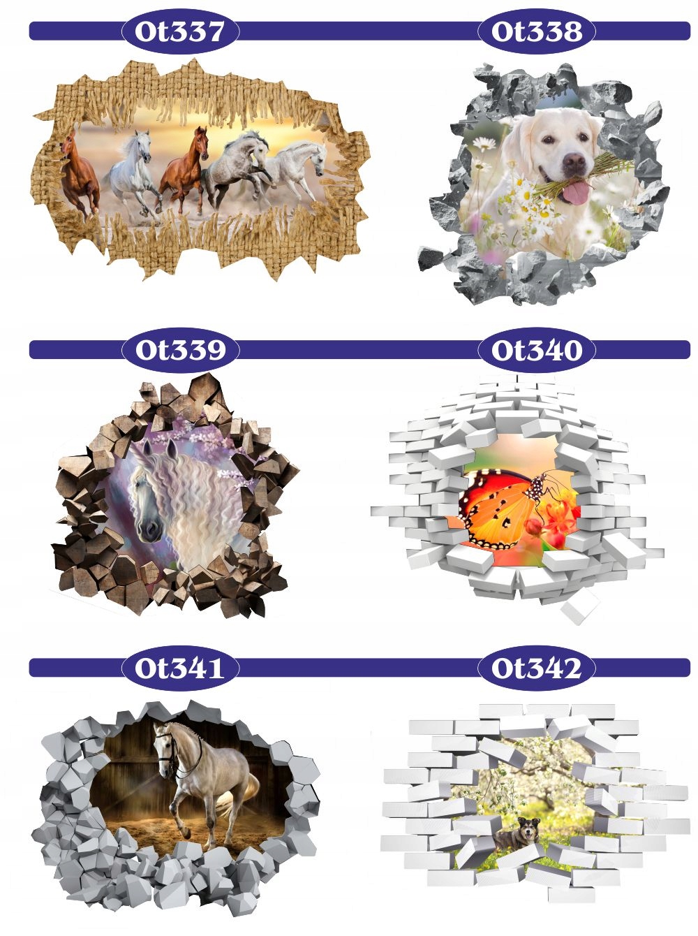 Naklejka samoprzylepna 3D postacie bajkowe dziura