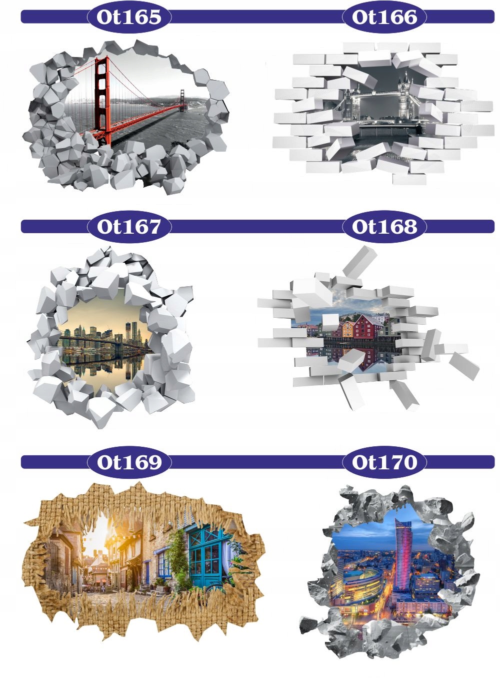 Naklejka samoprzylepna efekt 3D widok miasto nocą