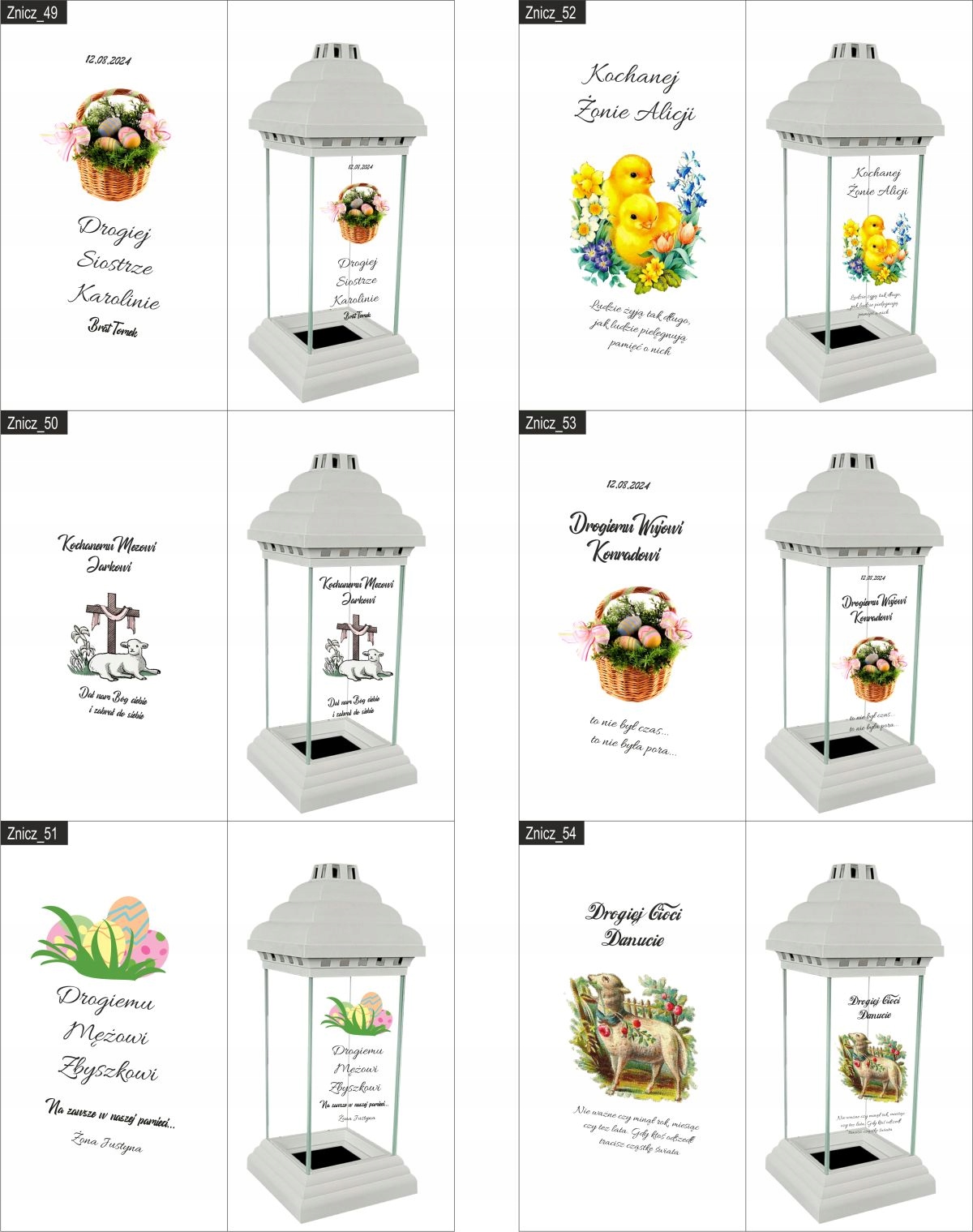 Znicz Lampion z nadrukiem grawerem dla DZIADKA