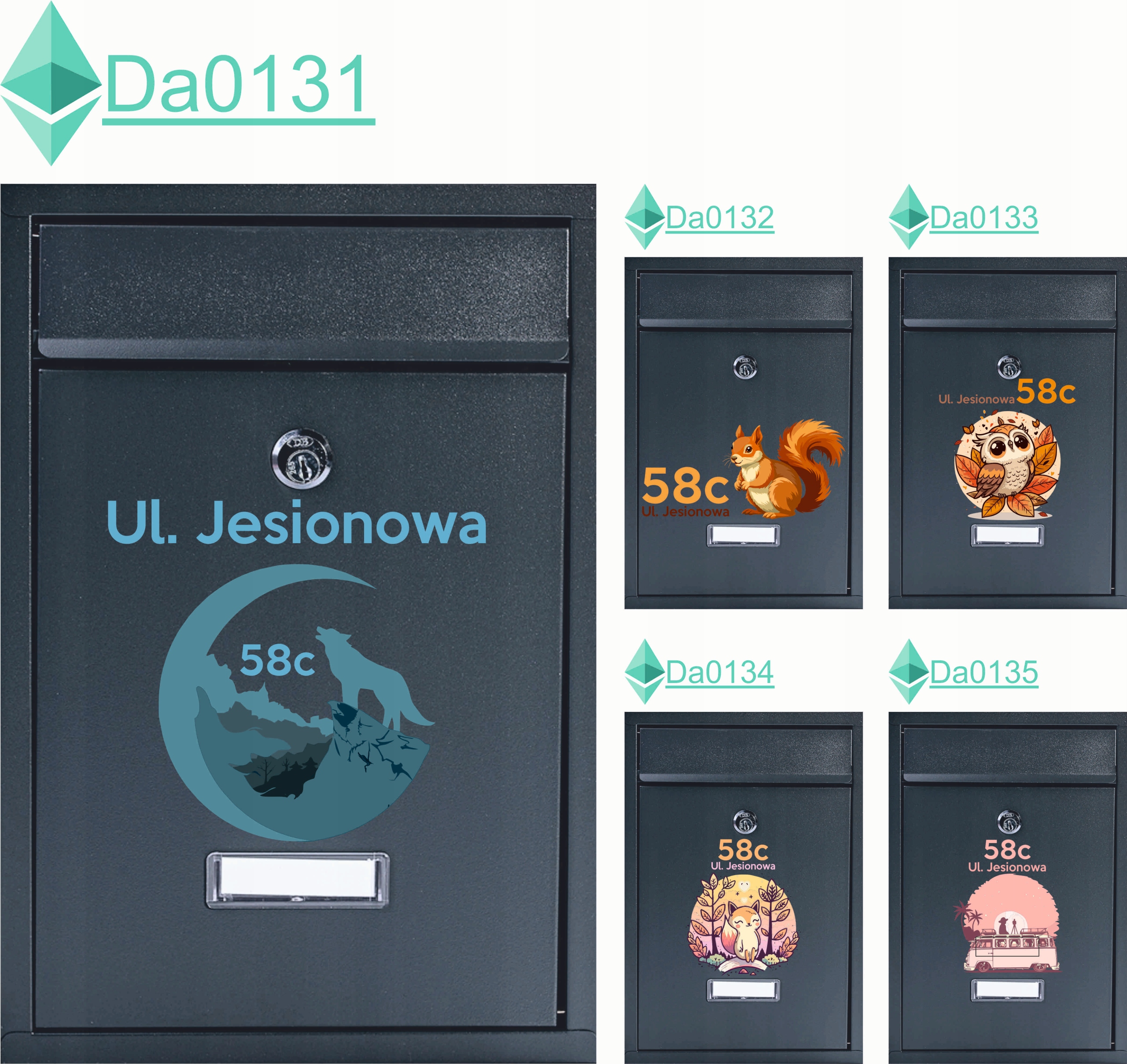 SKRZYNKA NA LISTY POCZTOWA stal z nadrukiem UV adres numer domu miejscowość