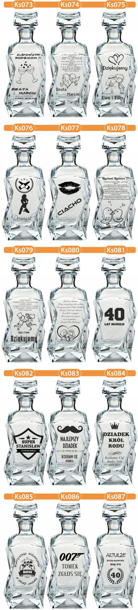 KARAFKA z grawerem 6 szklanek PREZENT świateczny