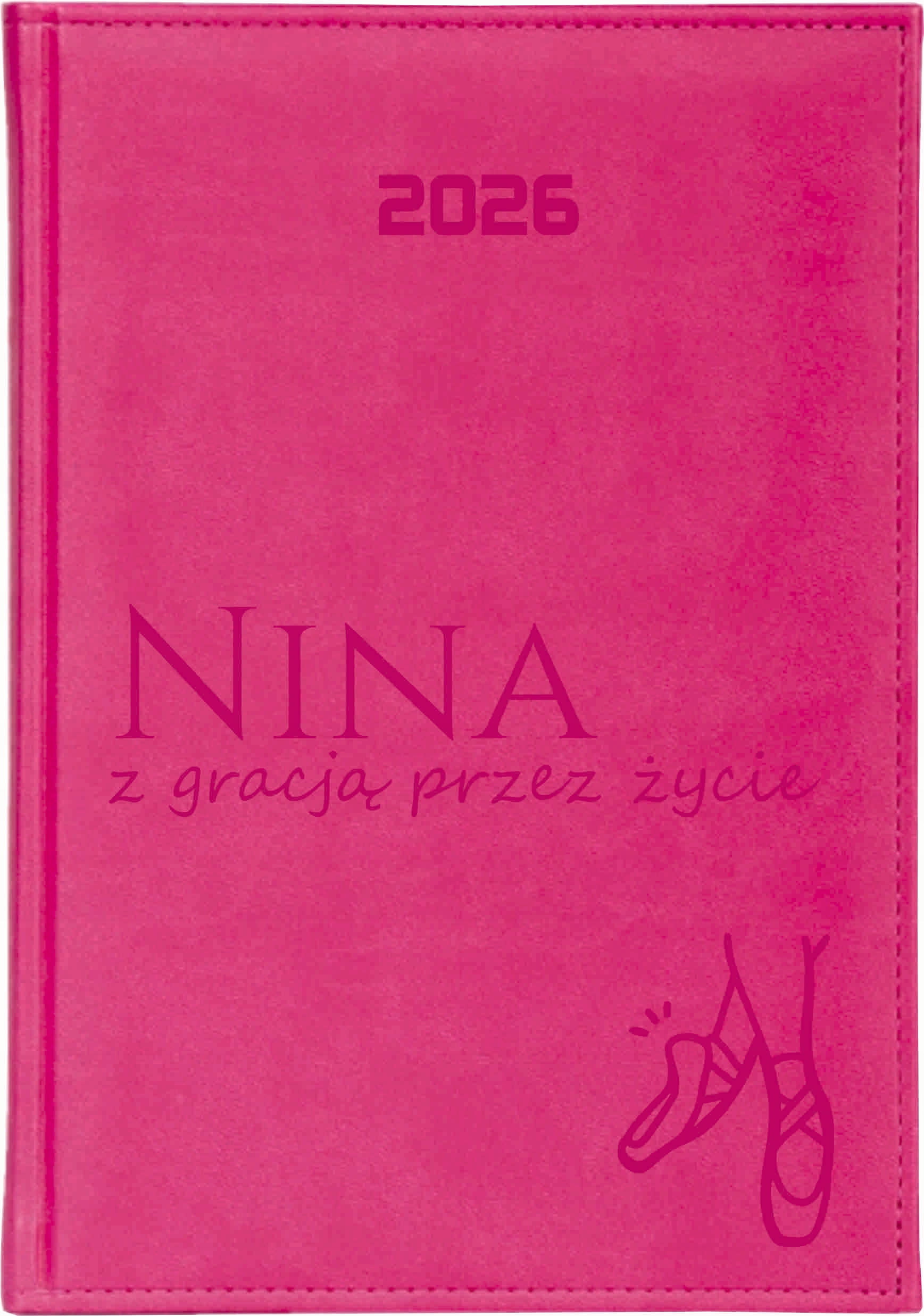 KALENDARZ A5 2026 dzienny KSIĄŻKOWY z grawerem DLA BALETNICY + IMIĘ