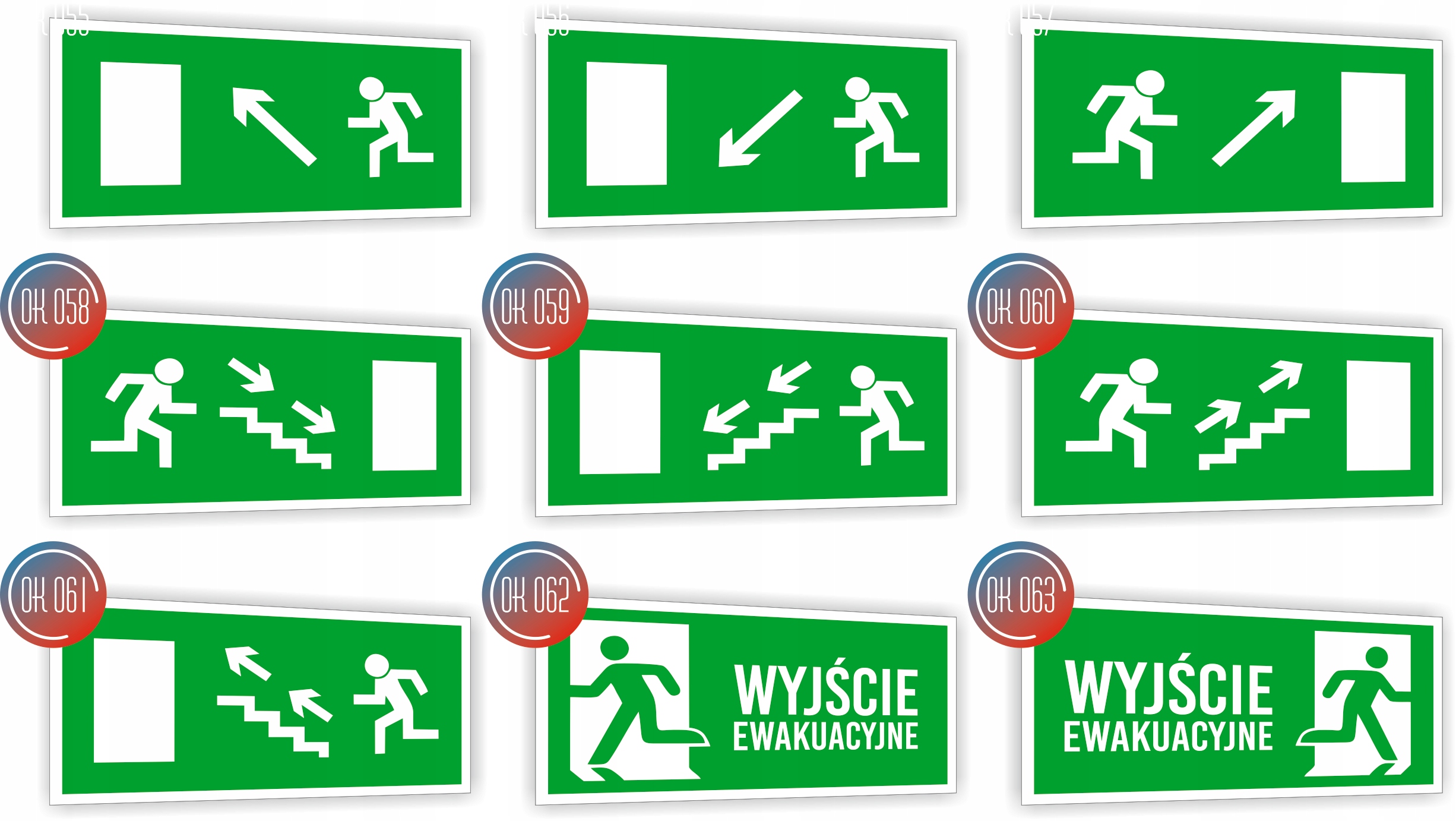 Tabliczka ewakuacyjna nadruk 20x10 Wyjście ewakuacyjne Znak