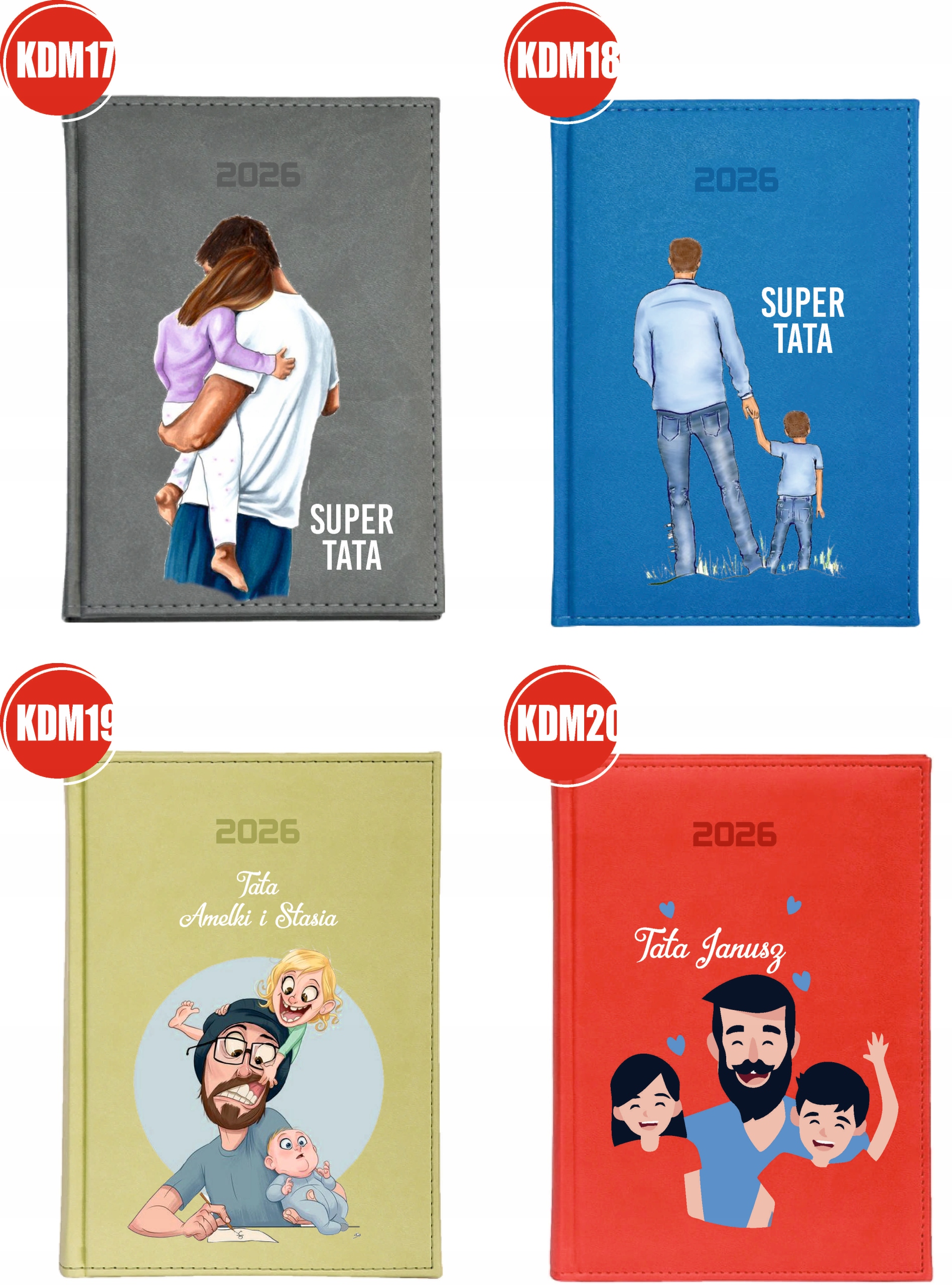 KALENDARZ A5 2026 DZIENNY KSIĄŻKOWY Z NADRUKIEM prezent dla mamy z imieniem