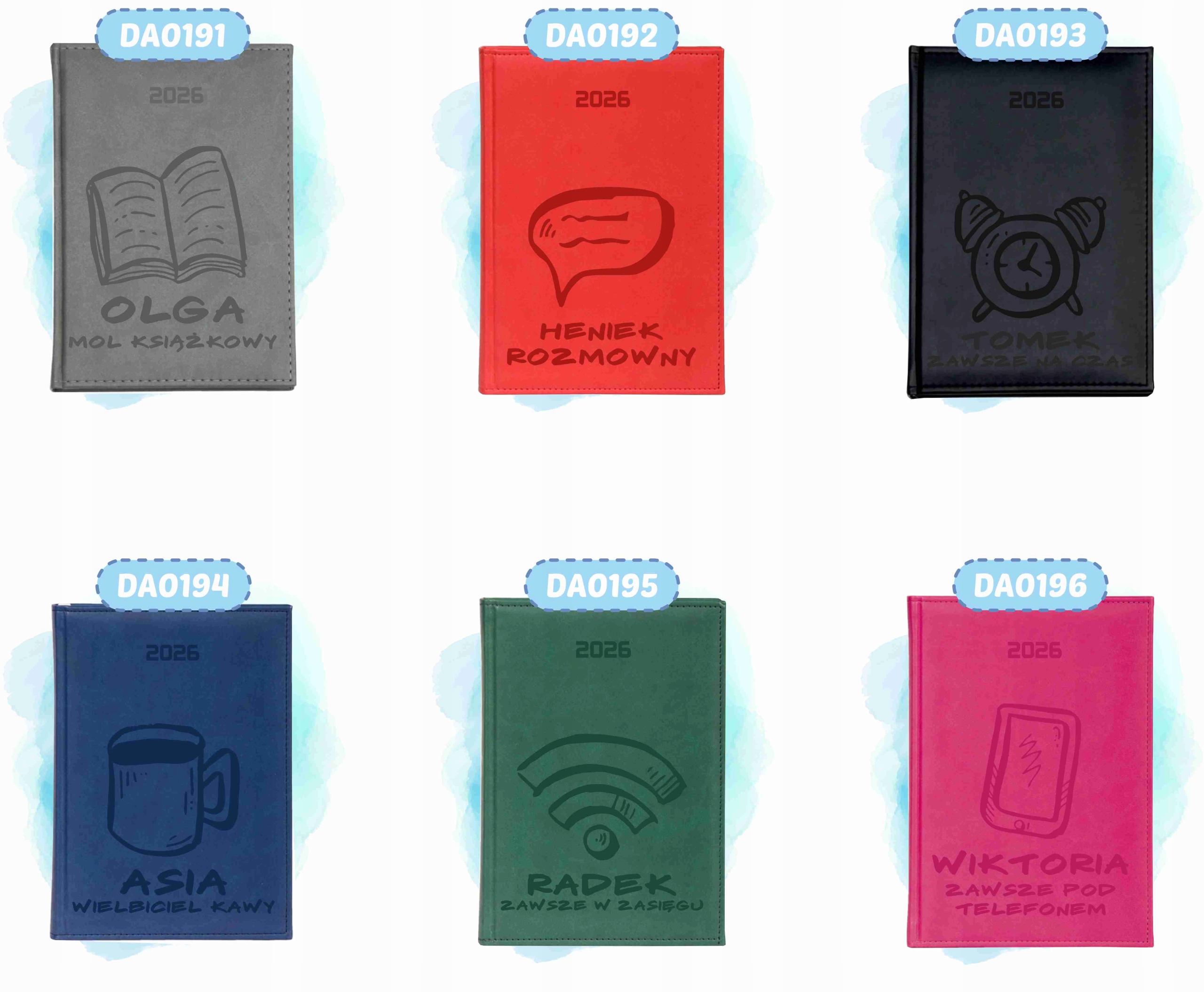 duży Kalendarz A4 2026 TERMINARZ dzienny z grawerem MOJE PLANY