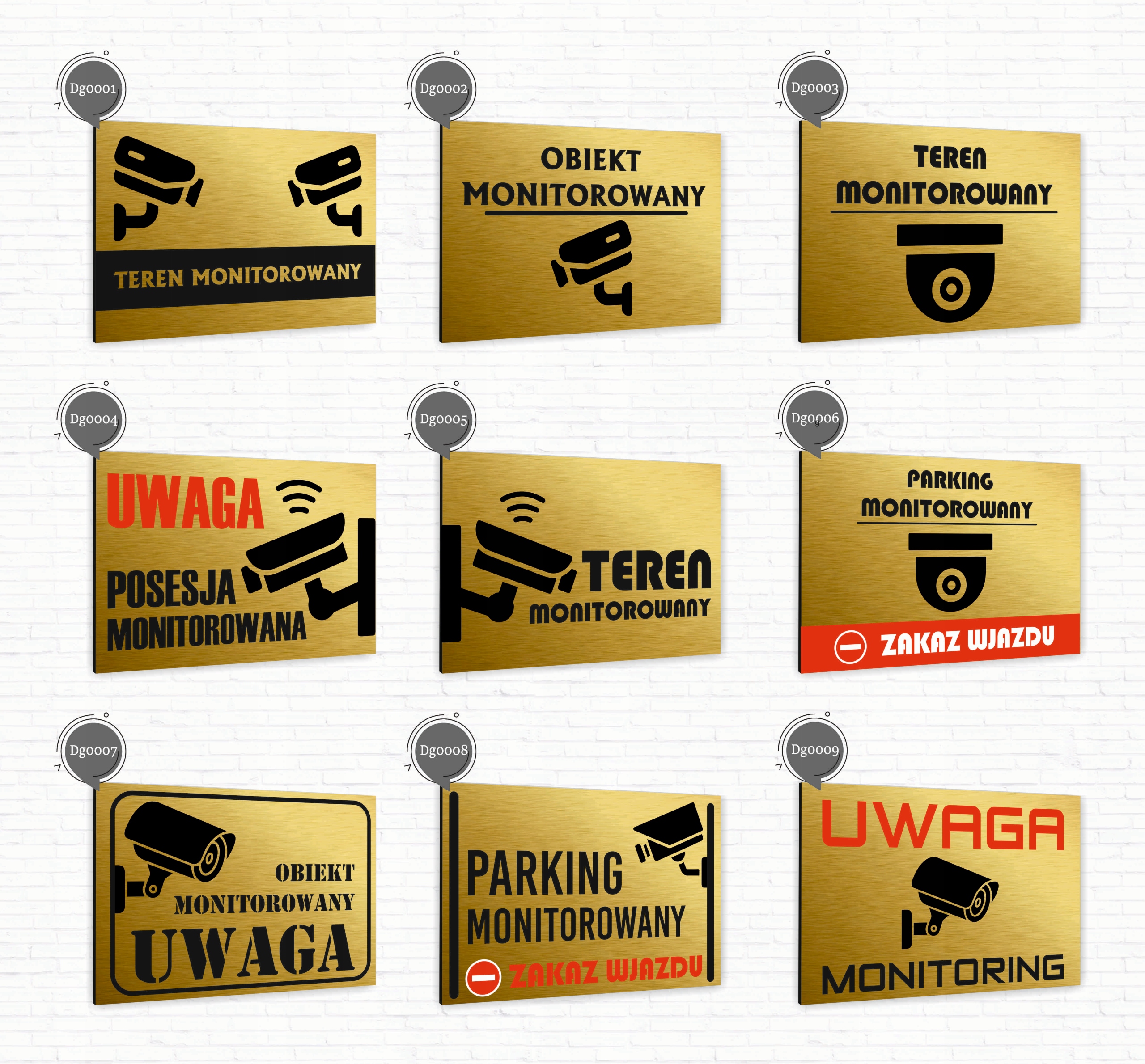 Tabliczka znak informacyjny 40x30 Złota ZAKAZ JAZDY Aluminiowa NADRUK UV