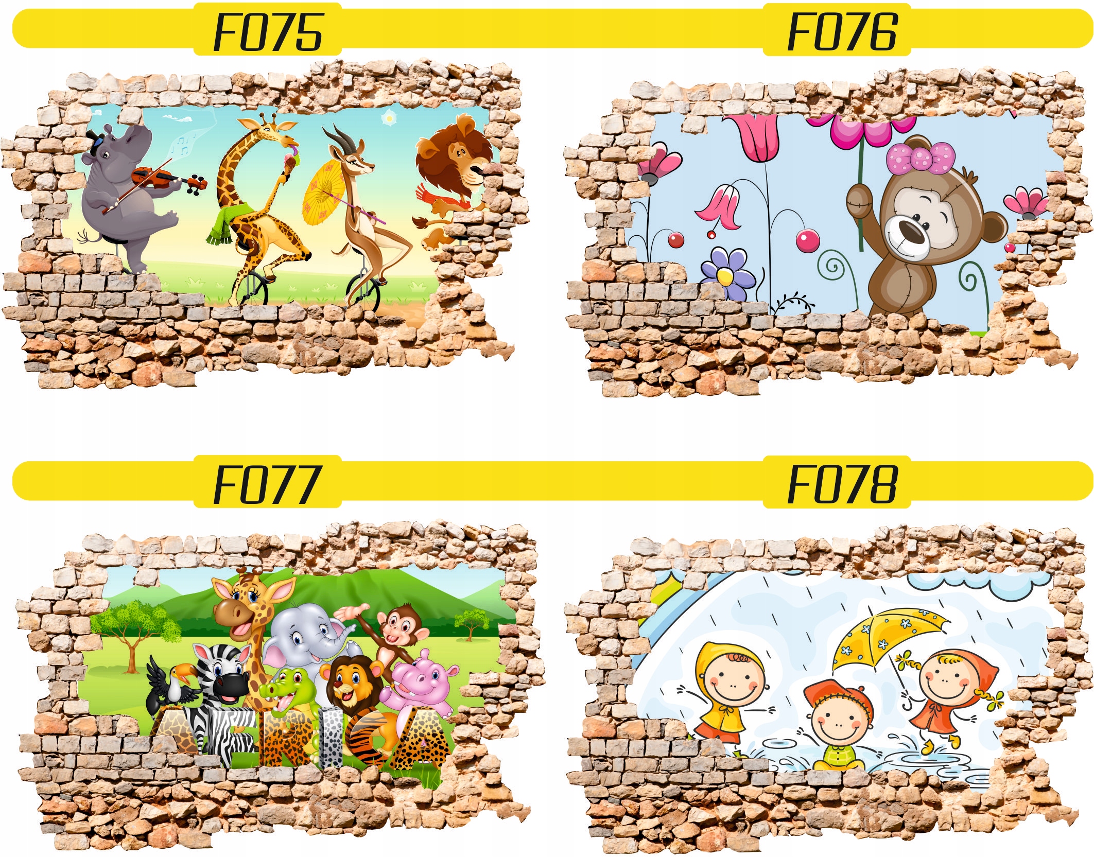 Naklejka samoprzylepna efekt 3D dla dzieci bajkowe