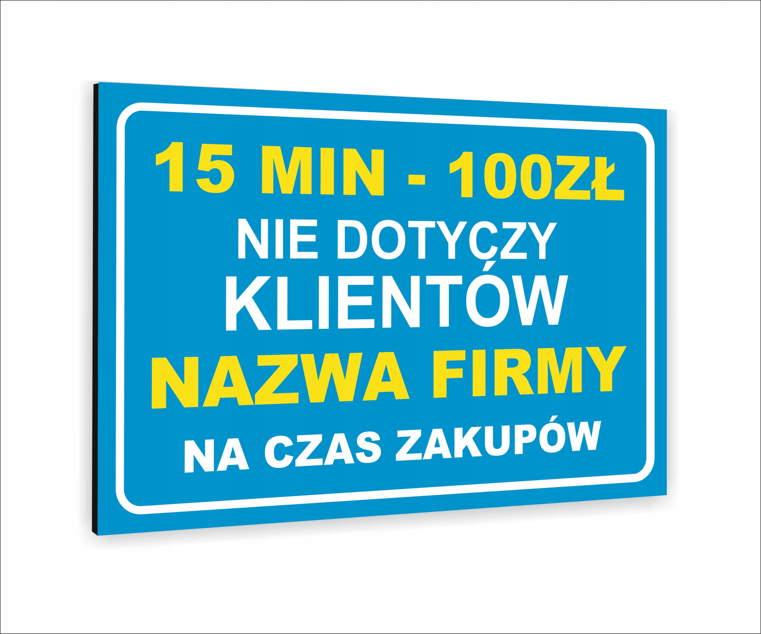 Tabliczka znak informacyjny nadruk UV 40x30 PARKING tylko dla klientów