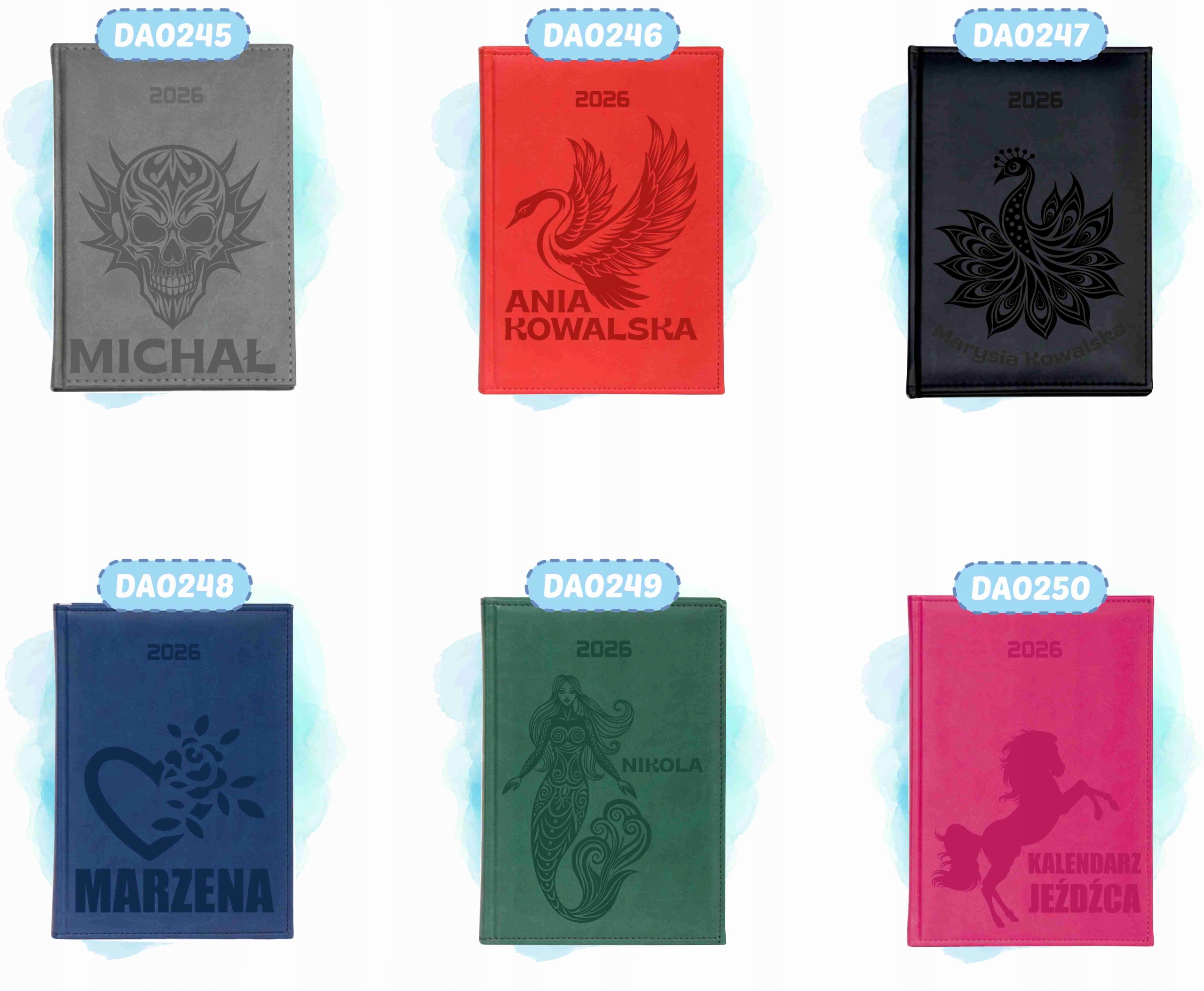 STYLOWY kalendarz znak zodiaku RYBY A4 2026 KSIĄŻKOWY TYGODNIOWY grawer