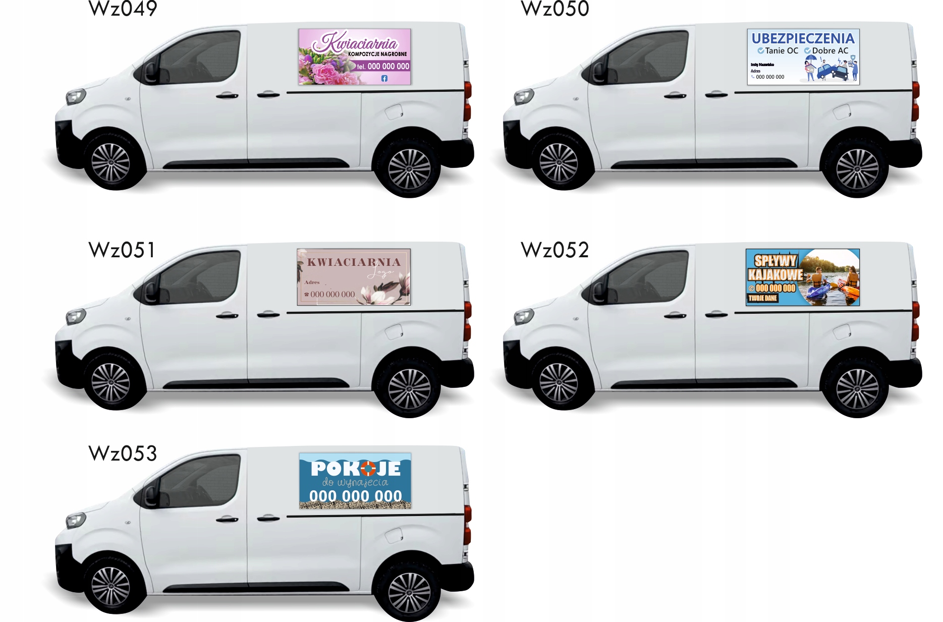 Reklama Naklejka na samochód GOTOWE WZORY REMONTY WYKOŃCZENIA WNĘTRZ