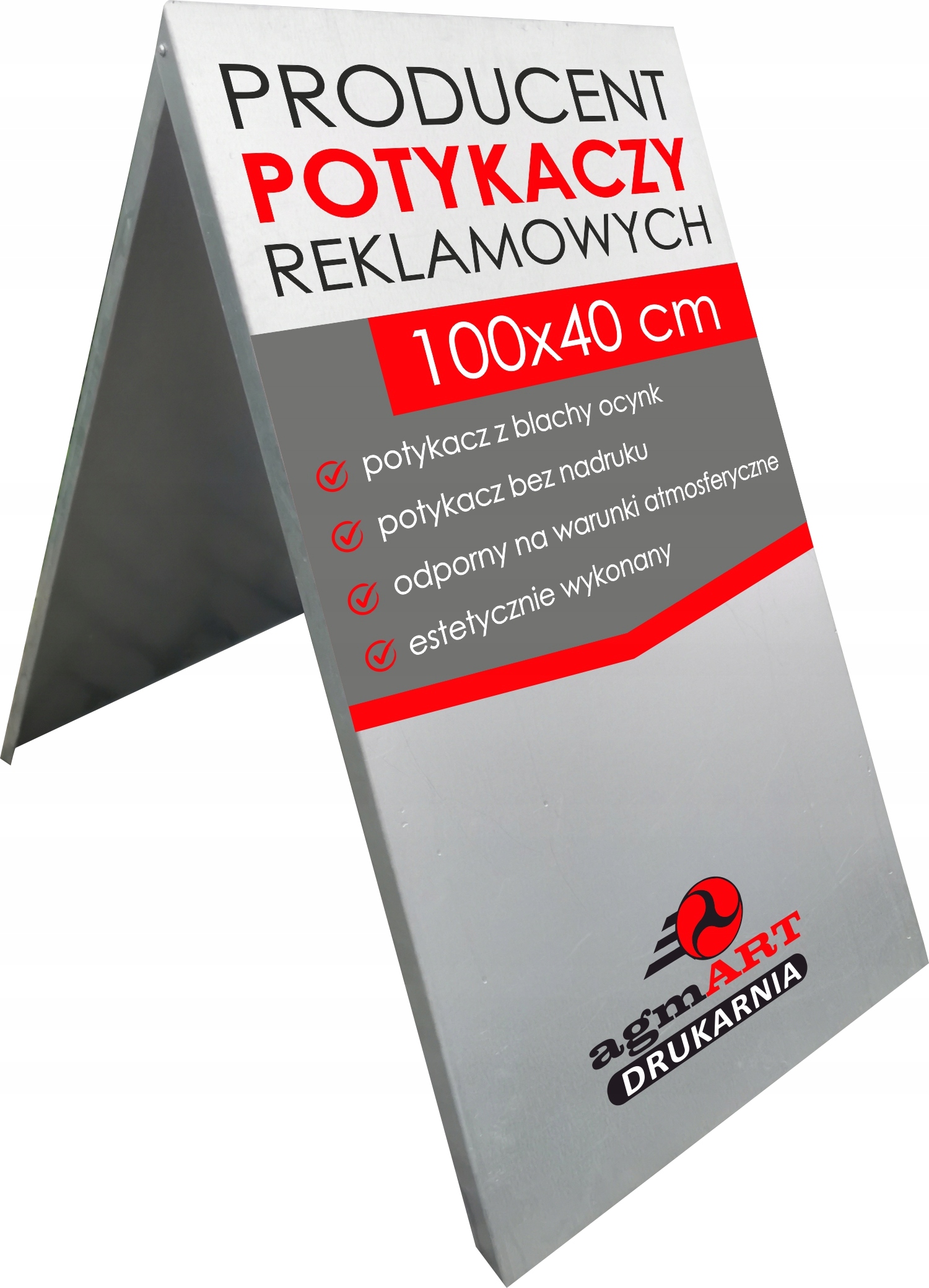 Potykacz Stojak reklamowy 100x40 cm Metalowy Producent potykaczy metalowych