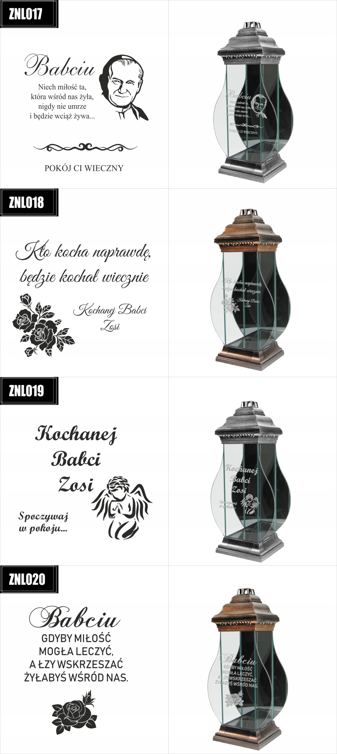 ZNICZ kapliczka z napisem GRAWEREM dla Dziadka