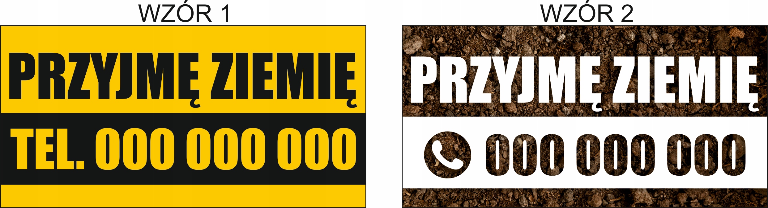 Tablica Szyld PRZYJMĘ ODDAM ZIEMIĘ GRUZ 100x50cm