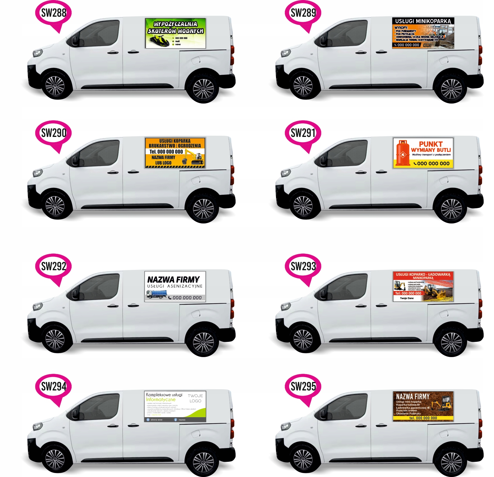 Naklejka Folia na samochód auto reklamowa USŁUGI BUDOWLANE