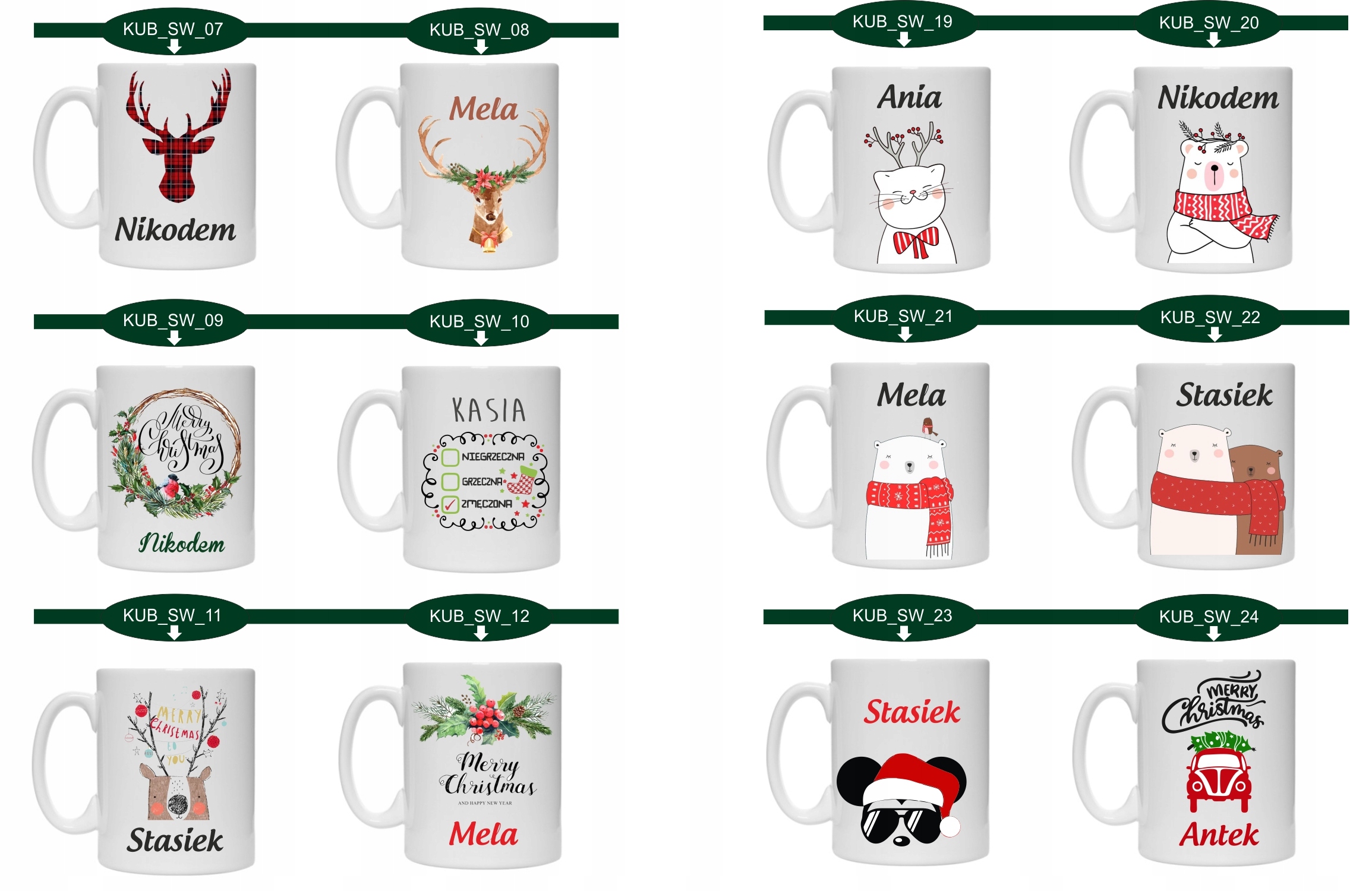 FOTO KUBEK Z imieniem PREZENT na ŚWIĘTA MIKOŁAJKI