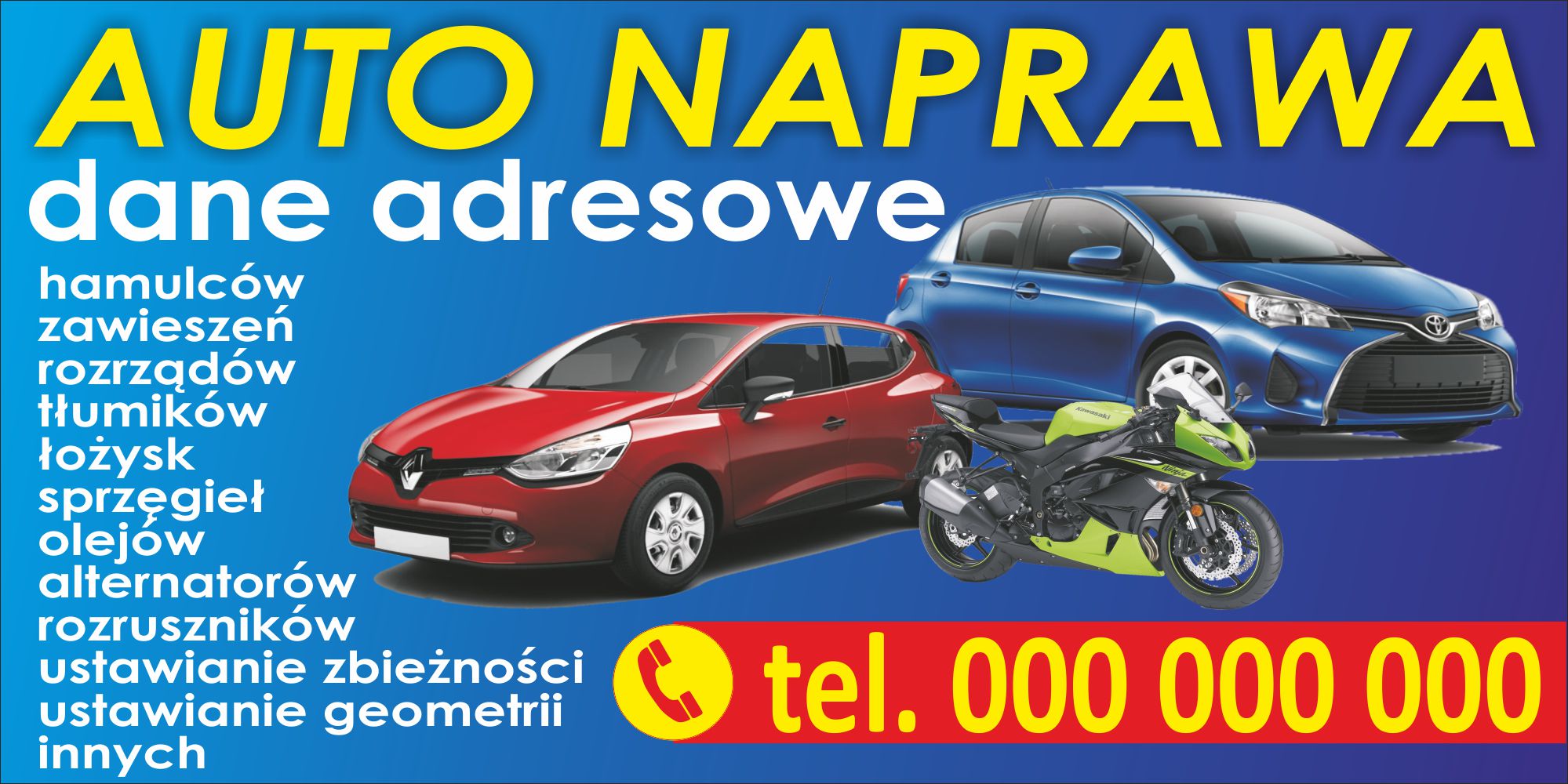 baner BANERY plandeka mocne auto naprawa oczka 100x50cm