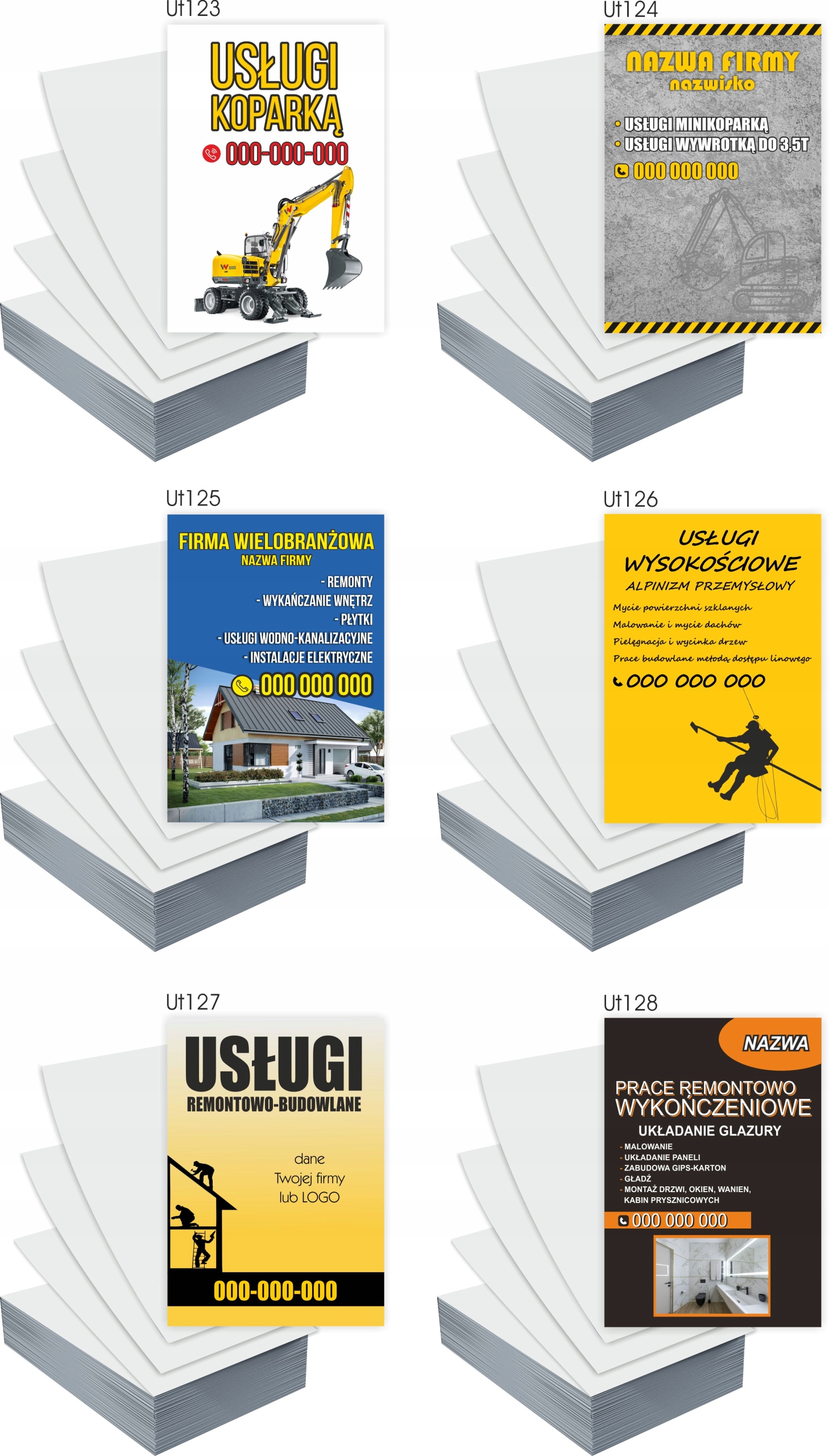 Ulotki A5 1000 szt firmowe USŁUGI HYDRAULICZNE + PROJEKT GRATIS