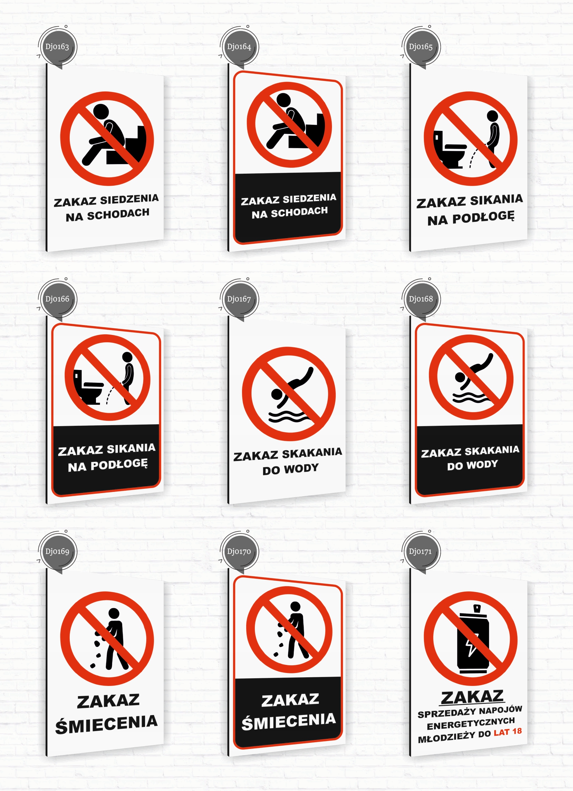 Tabliczka znak informacyjny 40x30 Biała ZAKAZ OPIERANIA SIĘ Nierdzewna