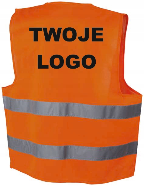 Kamizelki logo 100% poliester pomarańczowe 20 szt.