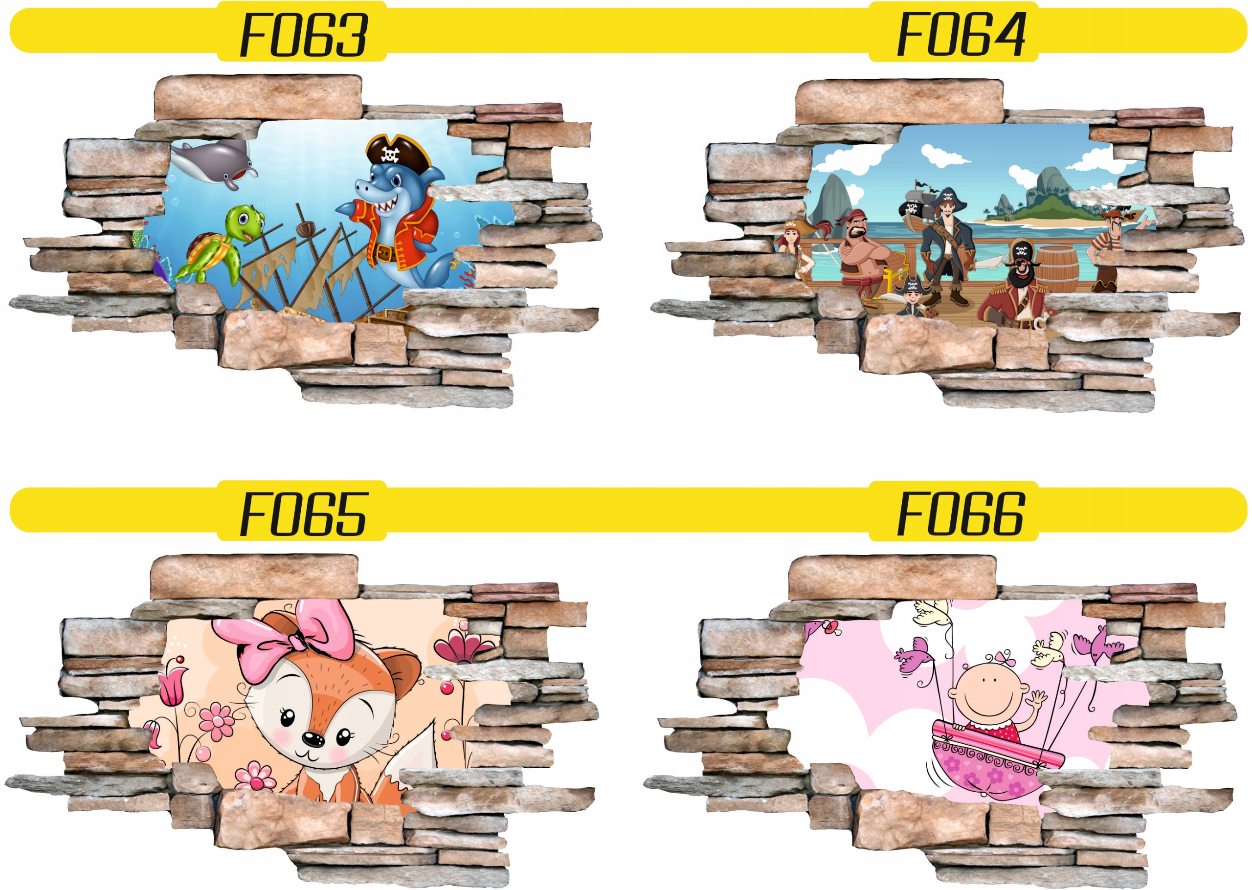 Naklejka samoprzylepna efekt 3D dla dzieci bajkowe