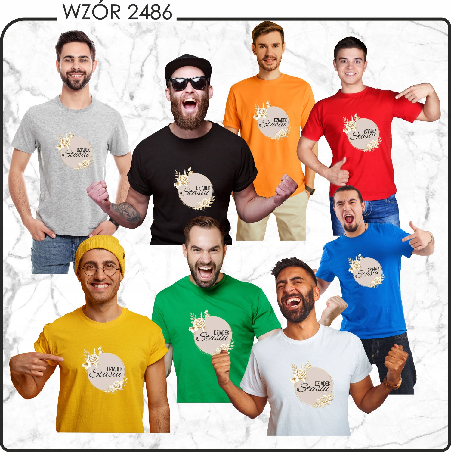 Koszulka z nadrukiem PREZENT dla dziadka SUPER