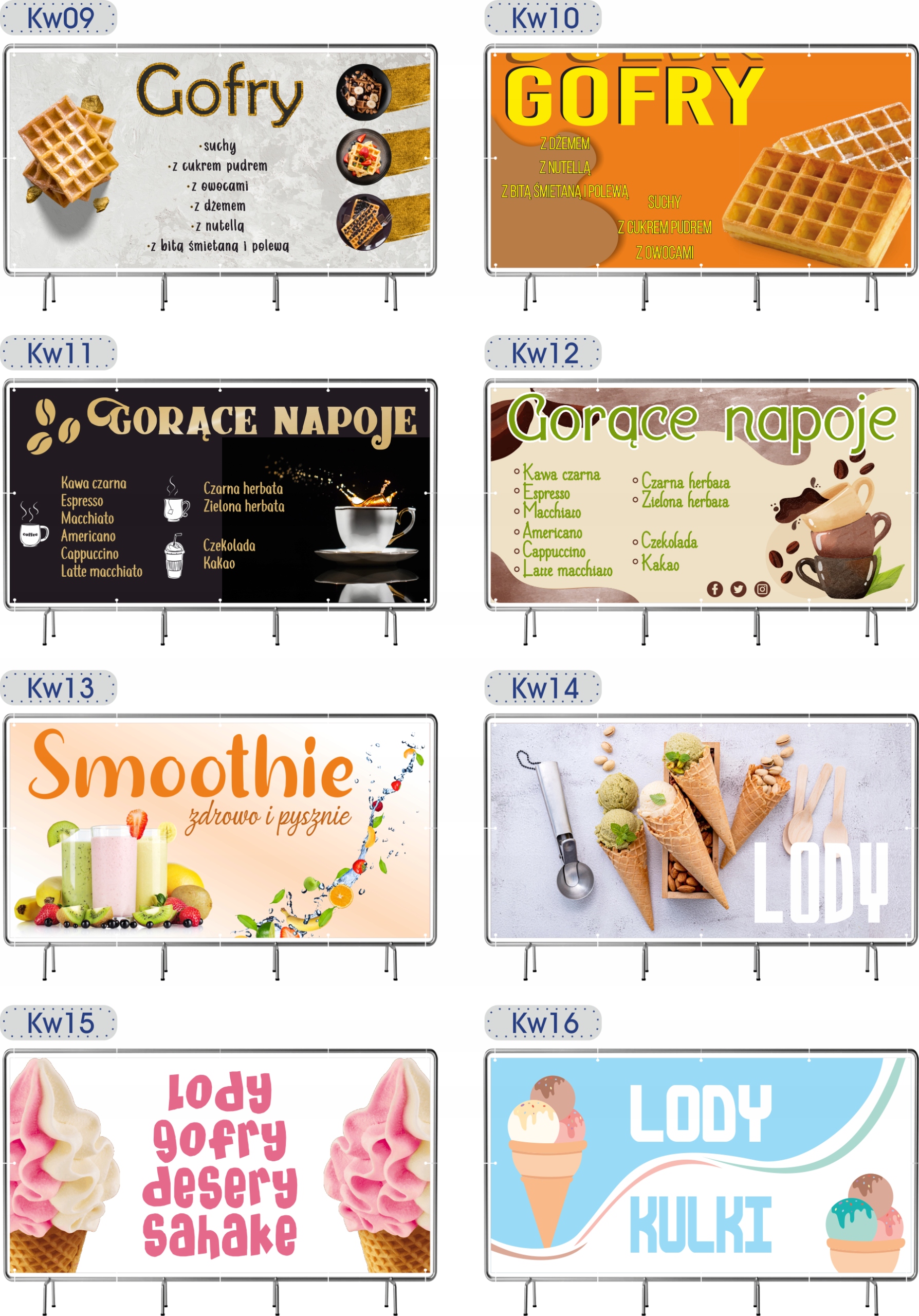 BANER REKLAMOWY 100x50cm z gotowego projektu LODY SHAKE SLUSHY plandeka