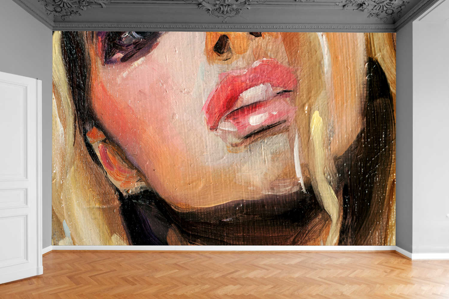 Fototapeta USTA AKWARELA IMITACJA TYNKU 200x130