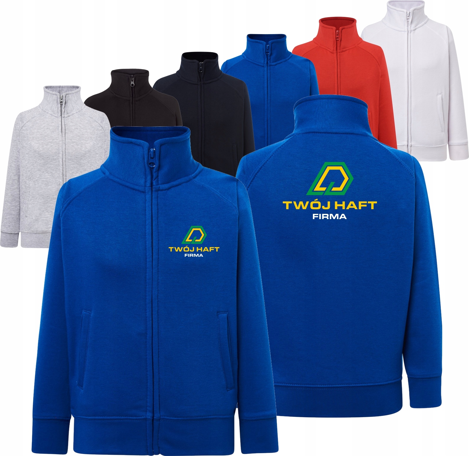 BLUZA dziecięca unisex bez kaptura HAFT LOGO NAPIS GRAFIKA reklamowa