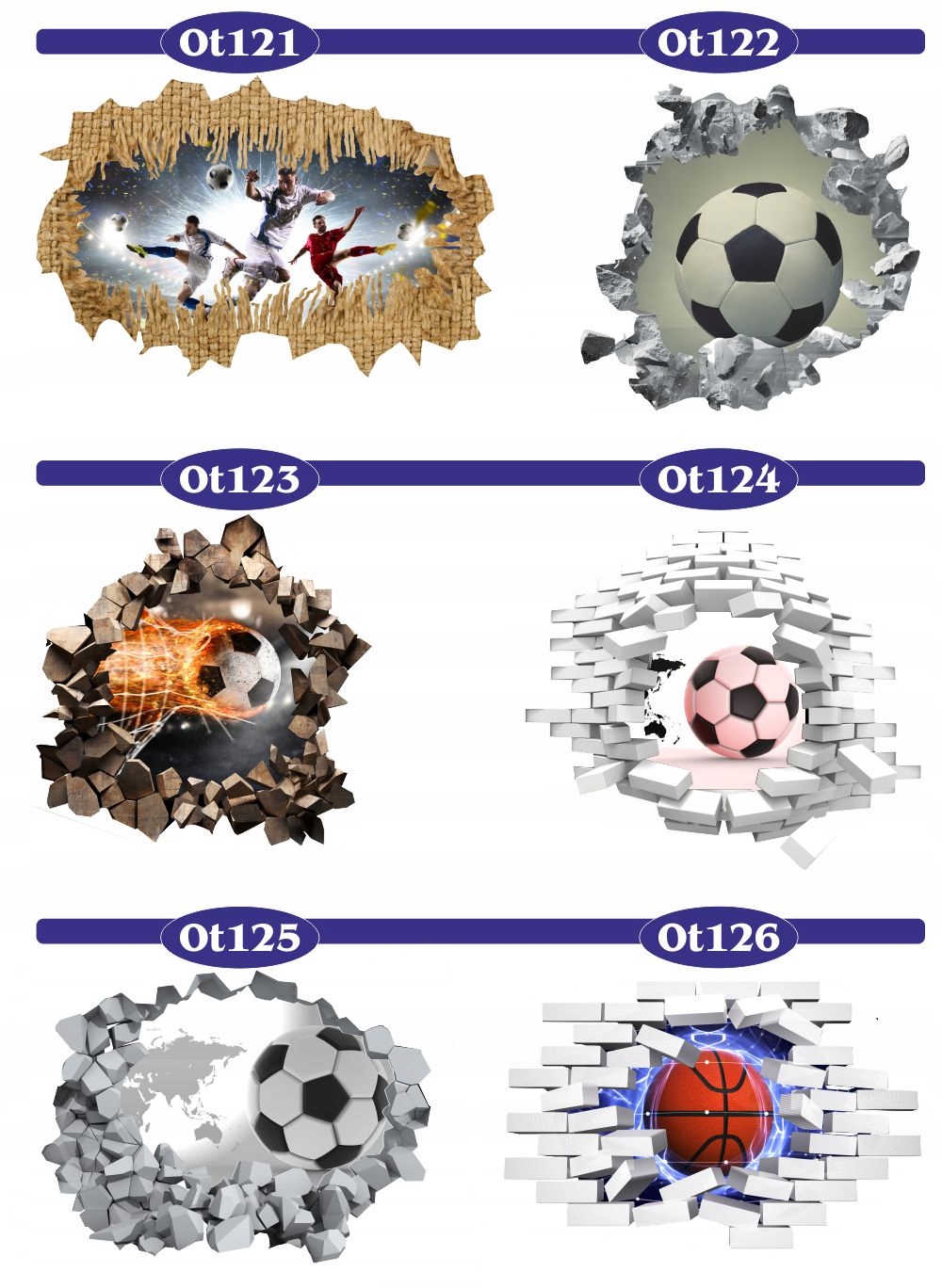 Naklejka samoprzylepna piłka nożna piłkarska 3D