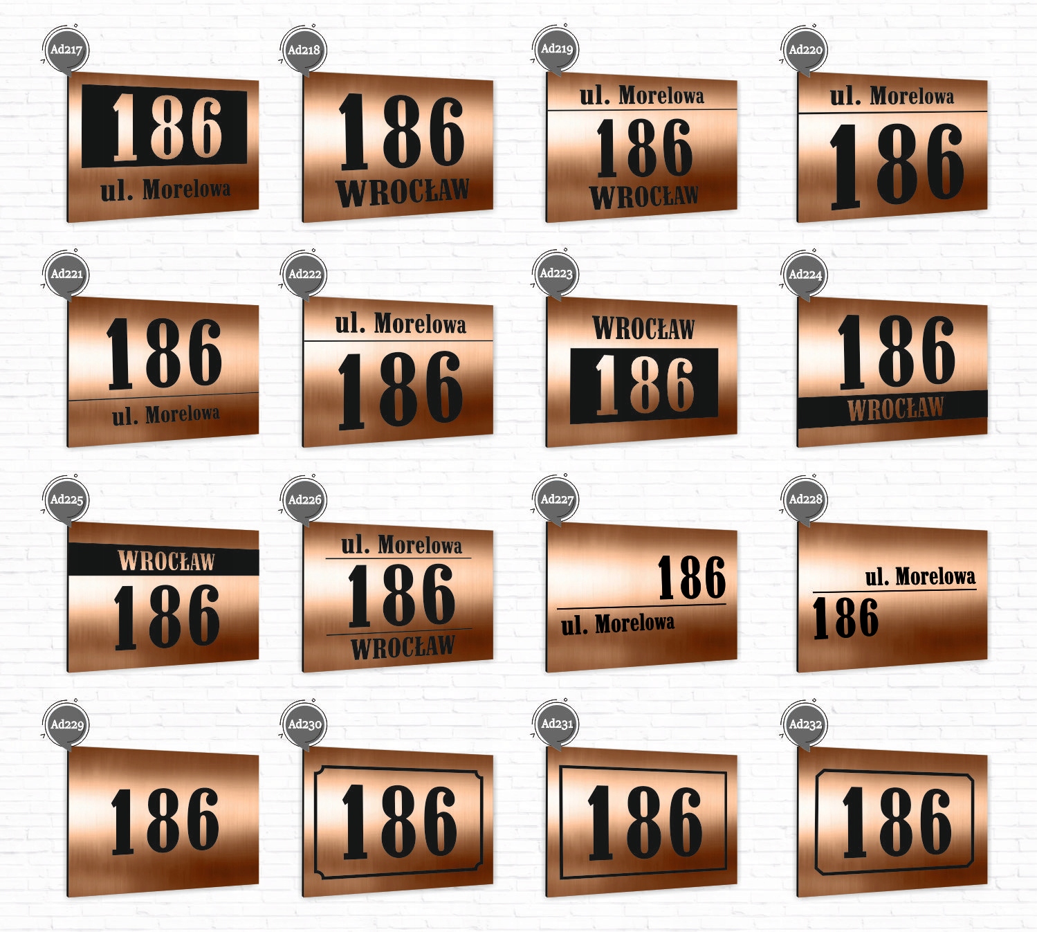 Tabliczka ADRESOWA Z TWOIM ADRESEM STRZAŁKA NUMER