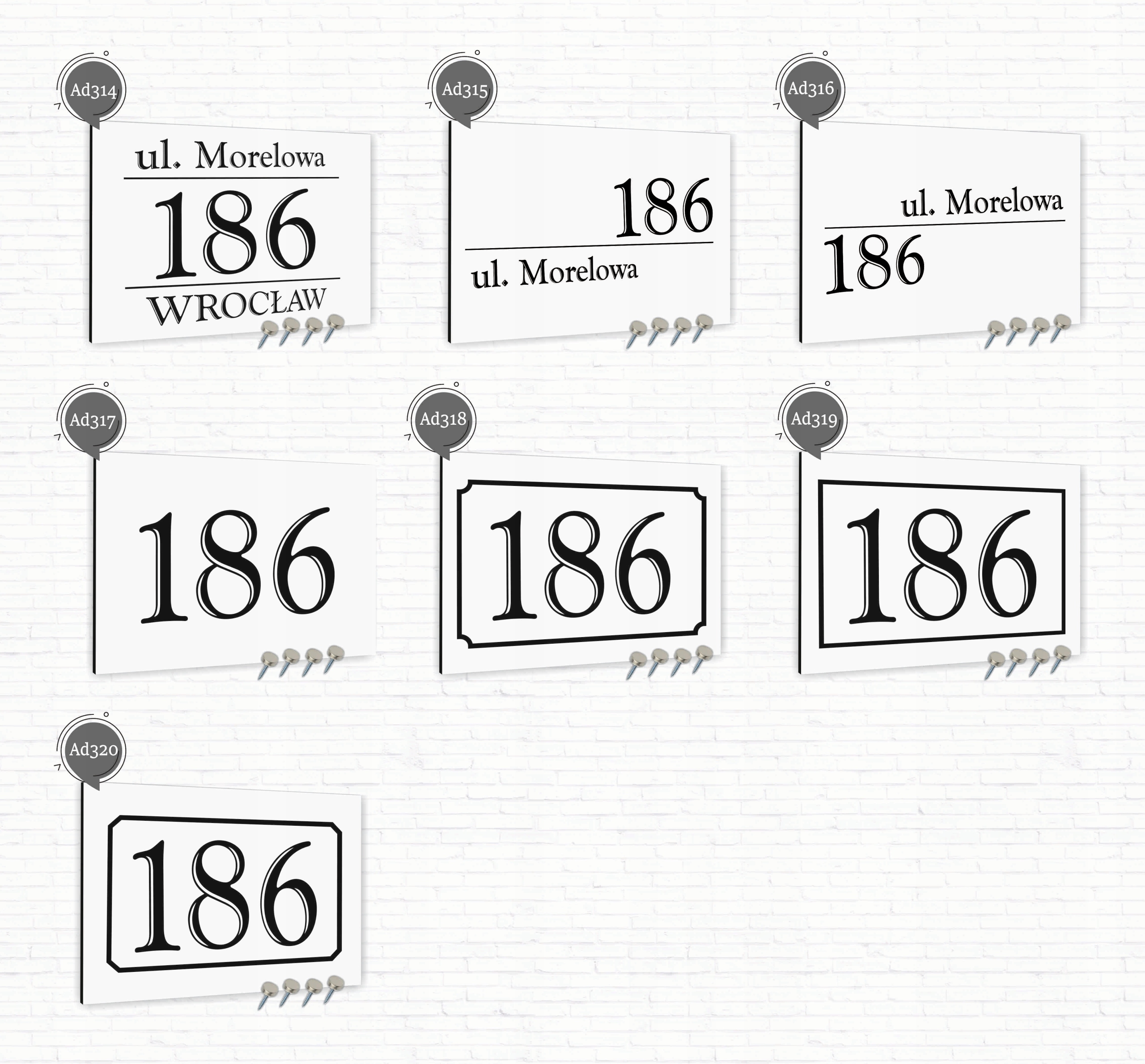 Tabliczka adresowa Aluminiowa Tablica numer domu Biała 40x30