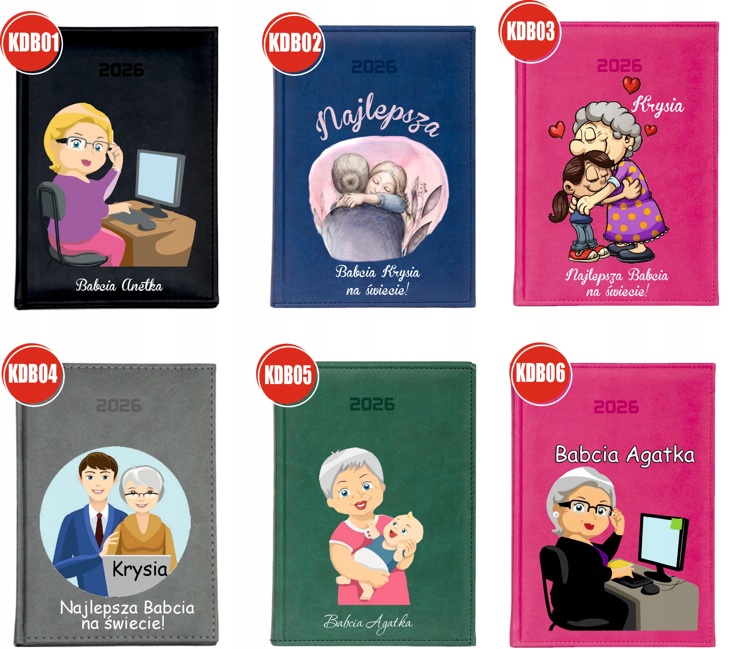 PERSONALIZOWANY PLANER kalendarz A4 2026 TYGODNIOWY babcia i dziadek