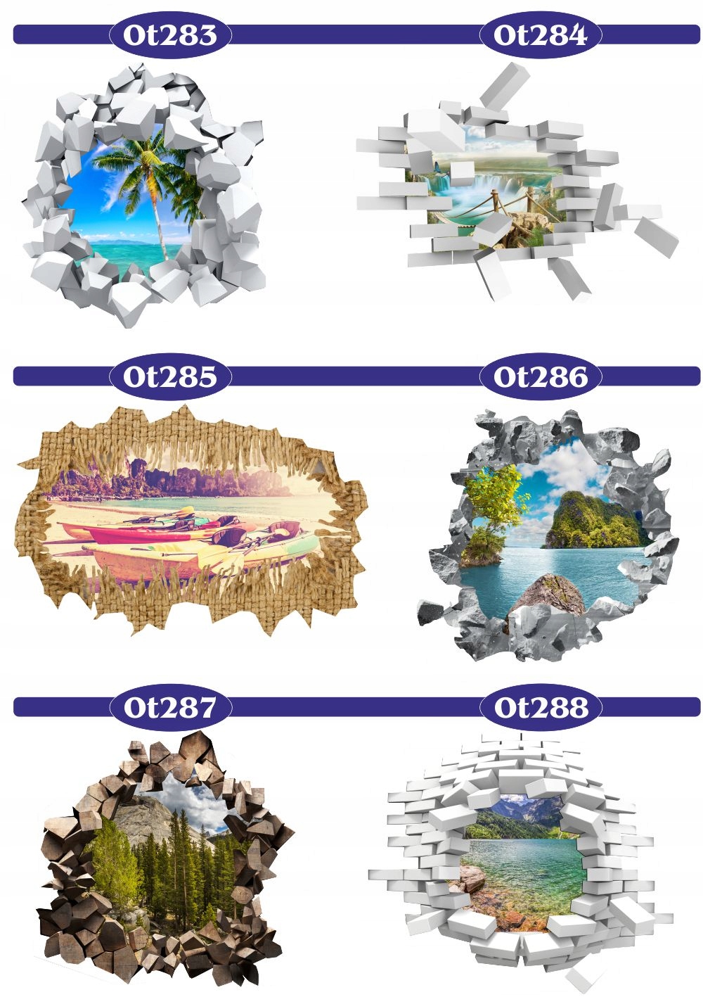 Naklejka samoprzylepna 3D drzewa tunel przyroda