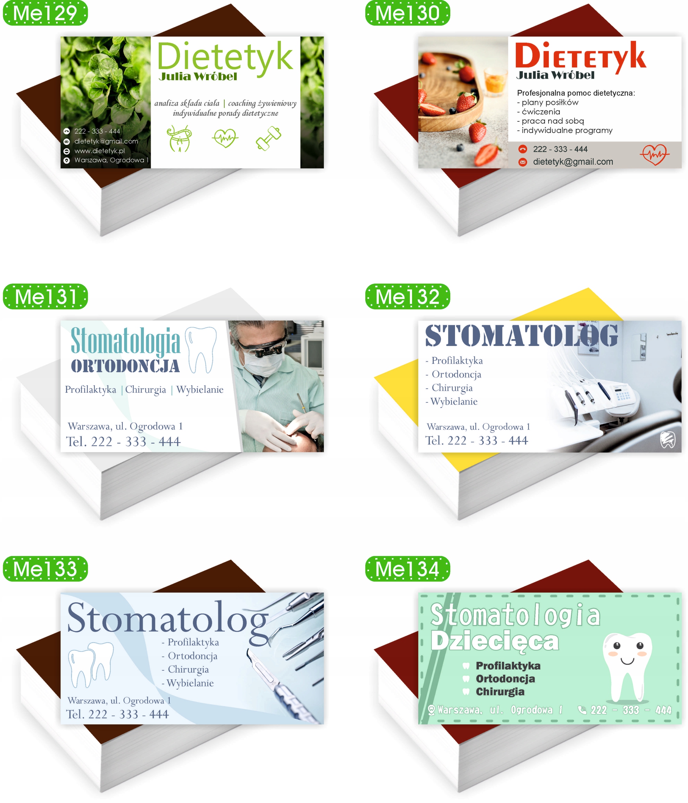 Wizytówki firmowe reklamowe 200 szt różne wzory USŁUGI KOPARKO ŁADOWARKĄ