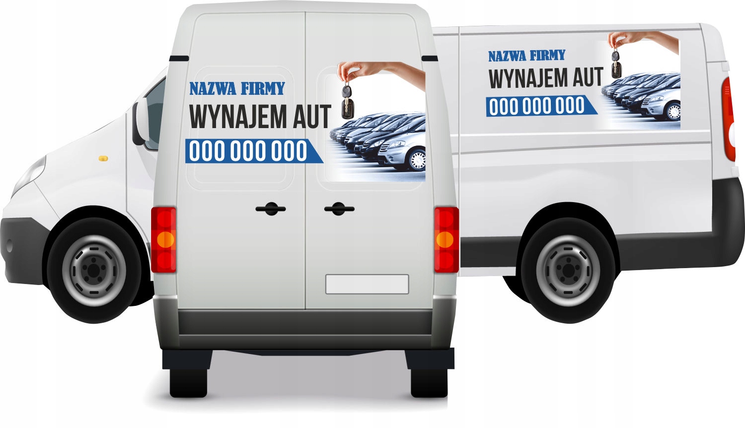 Reklama Naklejka na samochód WYNAJEM AUT