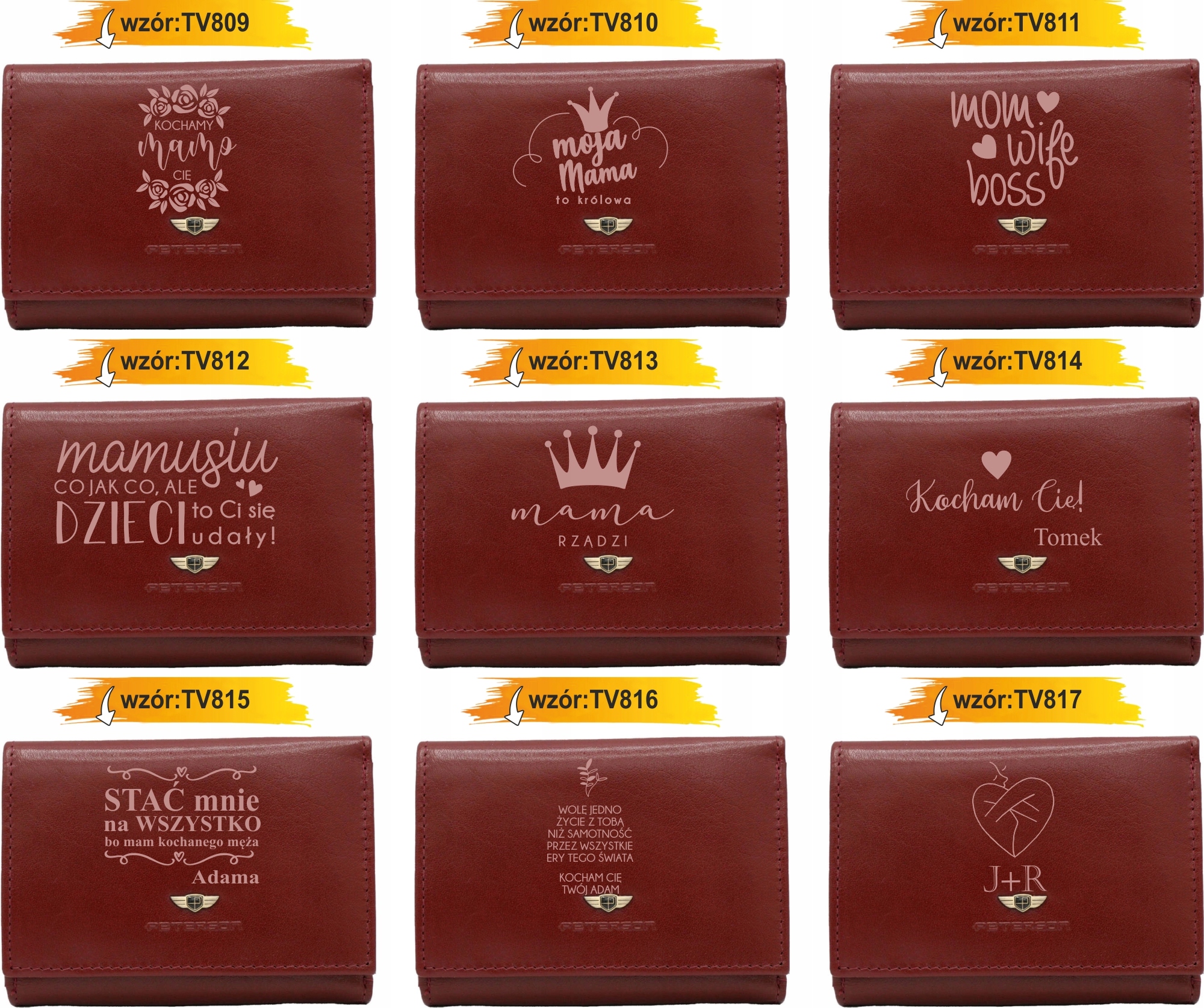 Portfel damski skórzany z GRAWEREM prezent na walentynki Z INICJAŁAMI