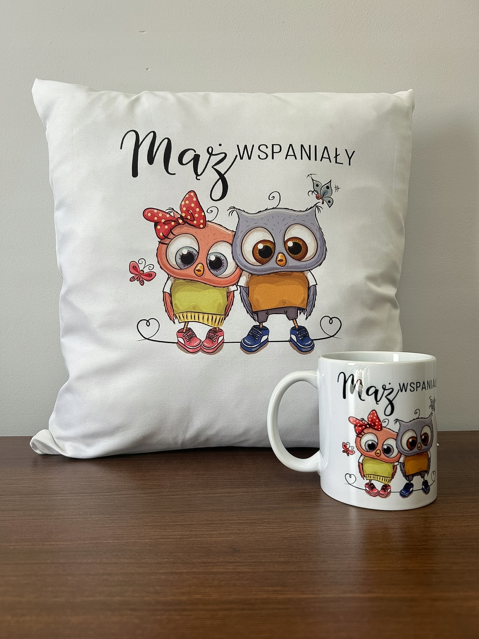 Zestaw PODUSZKA i KUBEK z nadrukiem ŚWIĄTECZNY PREZENT dla chłopaka
