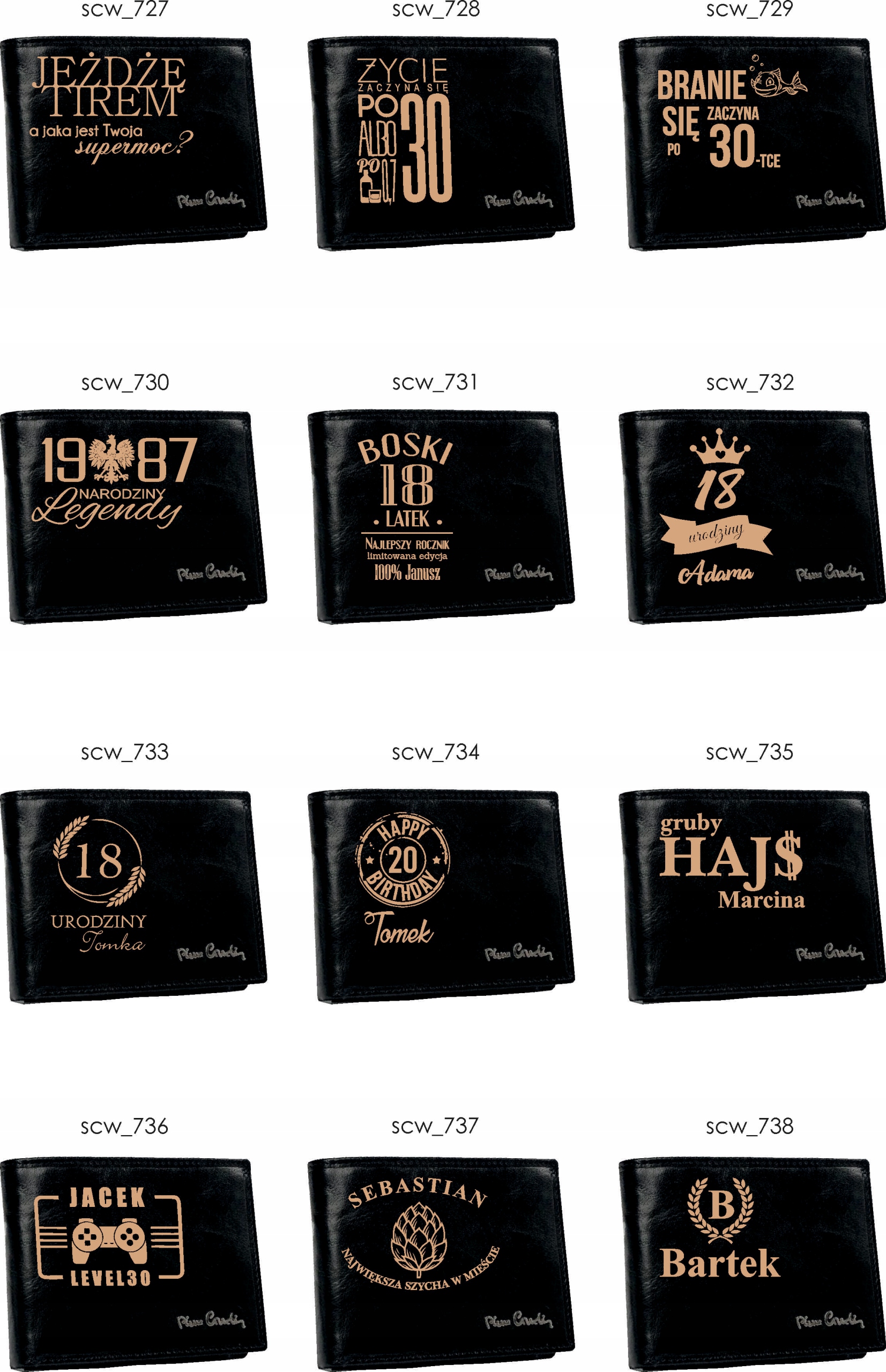 Portfel Pierre Cardin z GRAWEREM czarny prezent dla NAUCZYCIELA dużo wzorów