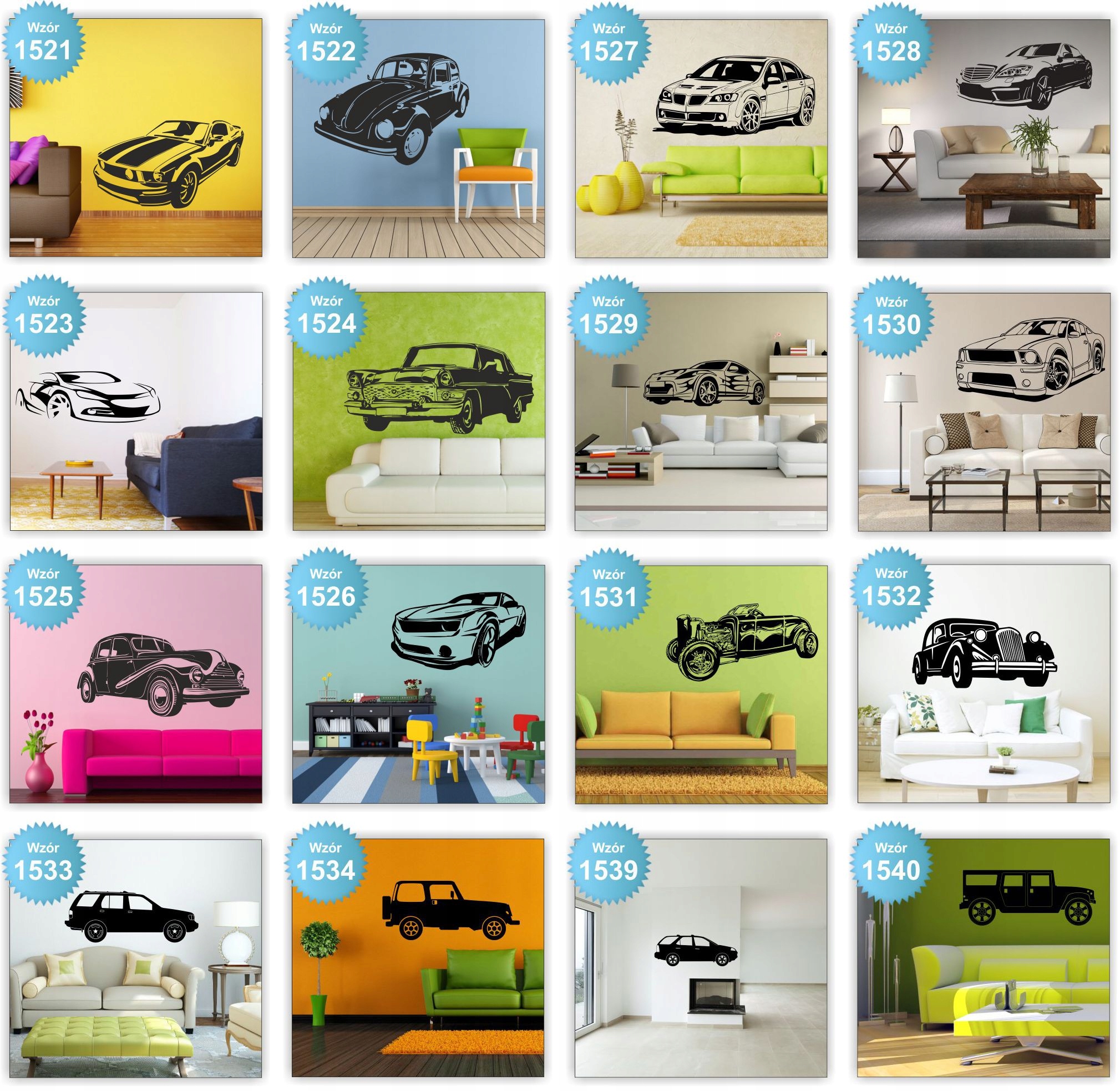 Naklejki na ścianę ścienne SAMOCHODY AUTA 120cm