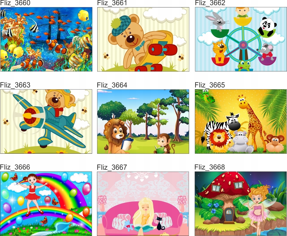 FOTOTAPETA dla dzieci SAMOCHODY POCIĄG 360x240