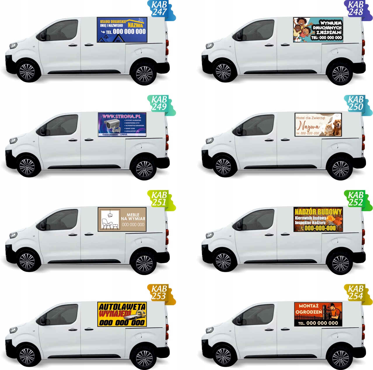 Reklama Naklejka na samochód 0,5 m2 BORÓWKI AMERYKAŃSKIE OD PRODUCENTA