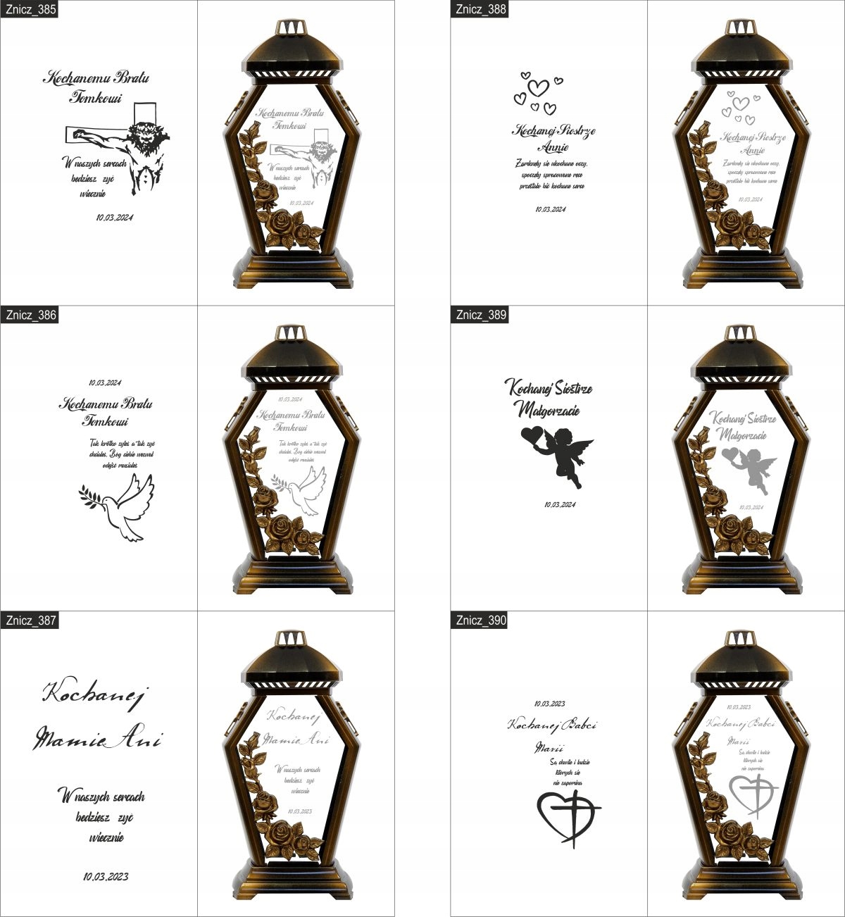 ZNICZ kapliczka Kochanej Mamie grawer z imieniem