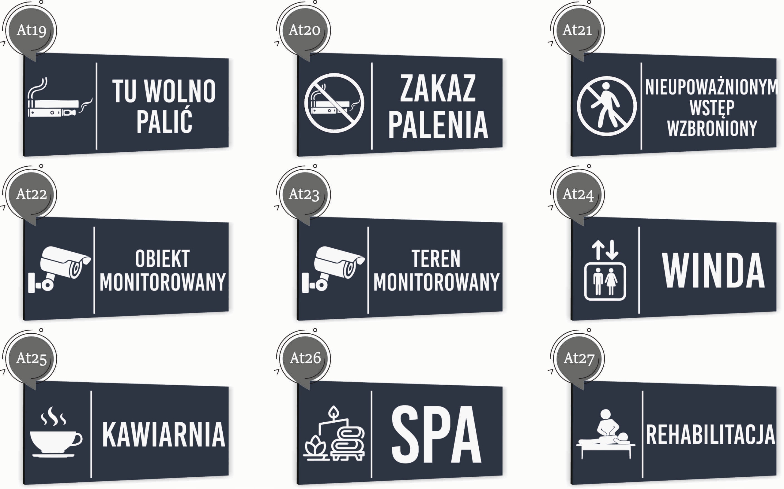 Tabliczka informacyjna DOWOLNY NAPIS Aluminium ATRACYTOWA Nierdzewna