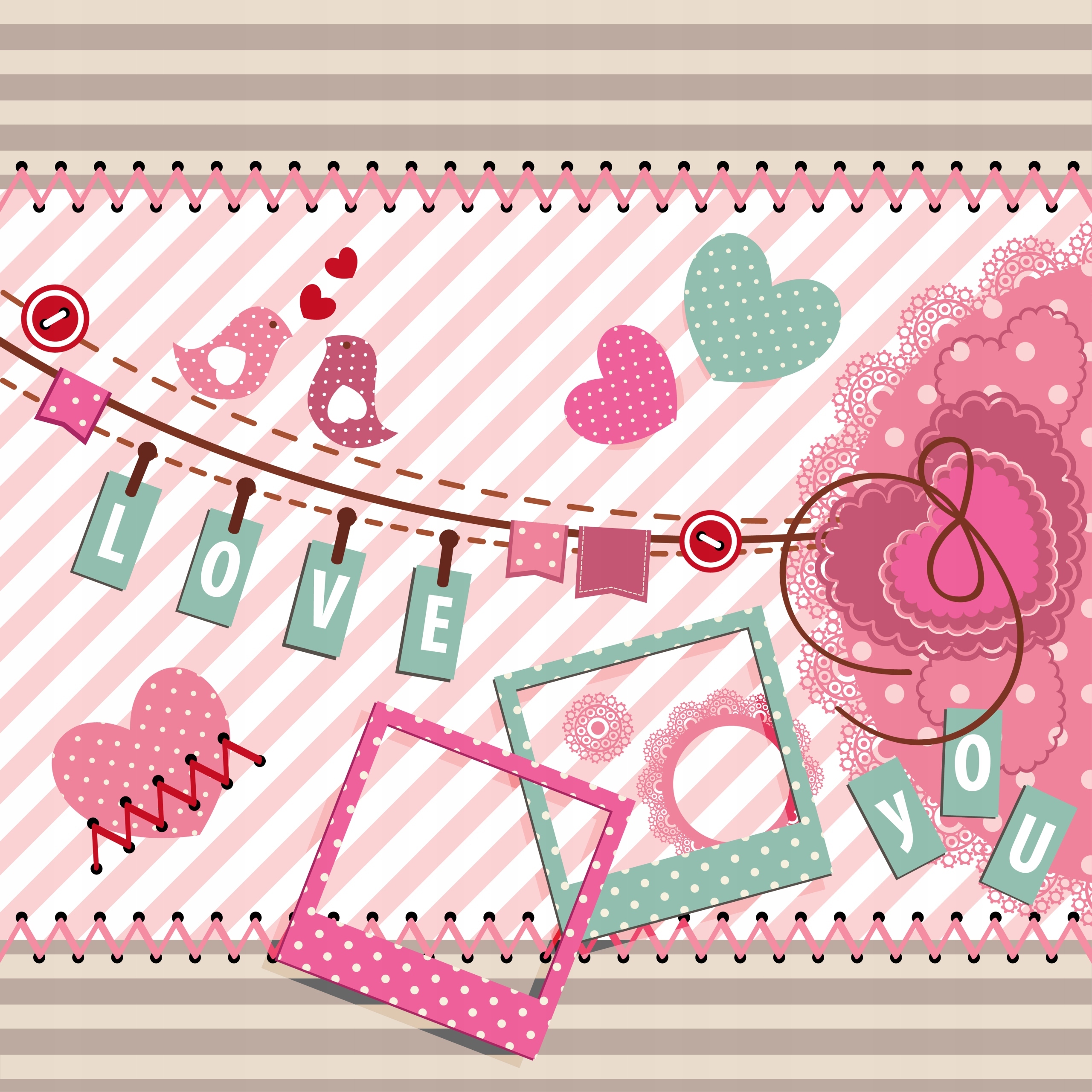 FOTOTAPETA dla dziecka SERDUSZKA LOVE PASY MISIE